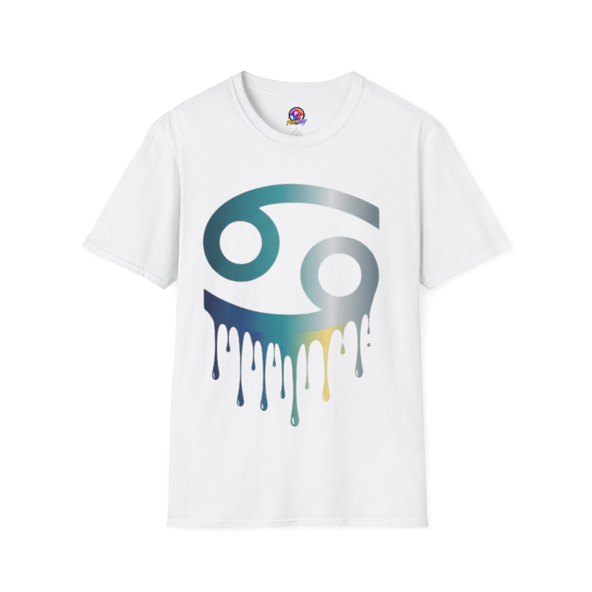 Cancer Zodiac T‑Shirt — Dripping Gradient Astrology Tee (Cancer Symbol)