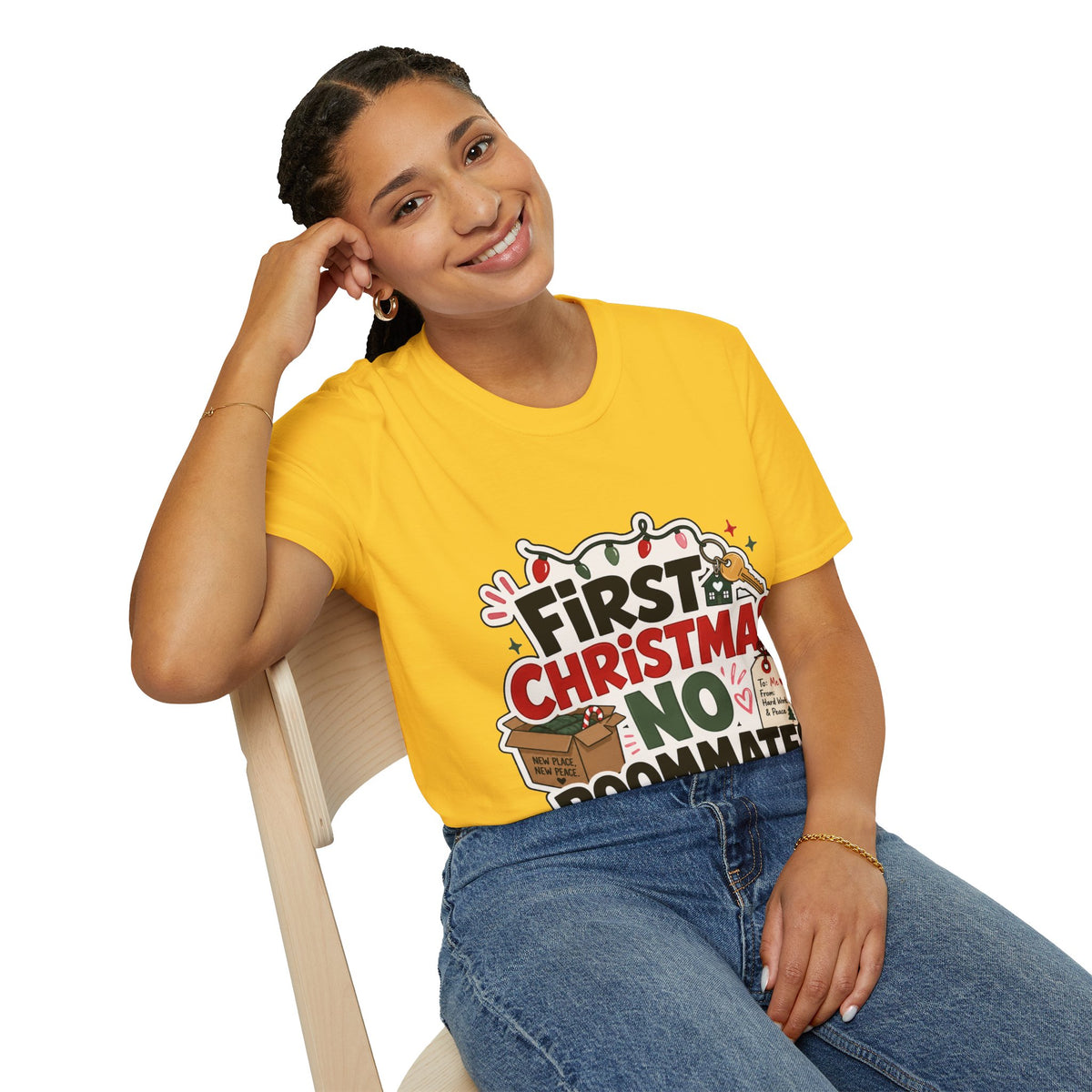 First Christmas No Roommates T-Shirt — Funny Holiday New Home Tee