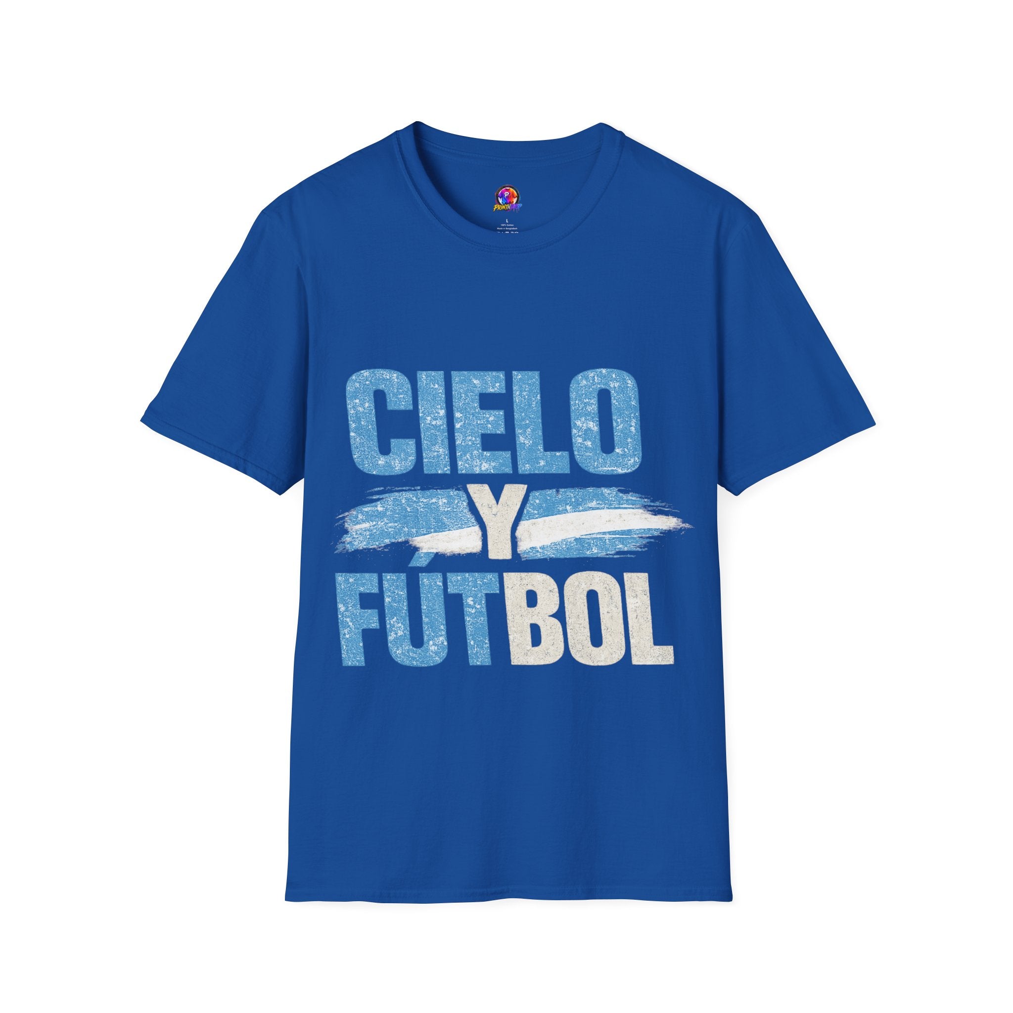 Argentina Cielo Fútbol T-Shirt — Vintage Sky Blue Soccer Tee