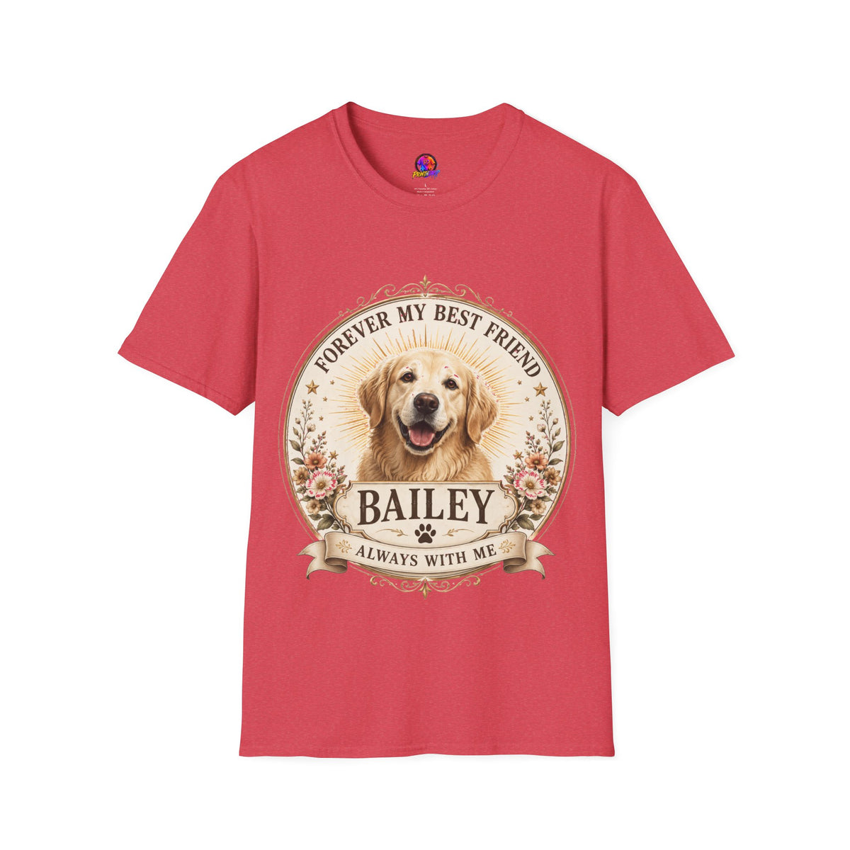 Dog Lover T-Shirt — “Forever My Best Friend” Personalized Golden Retriever Tee