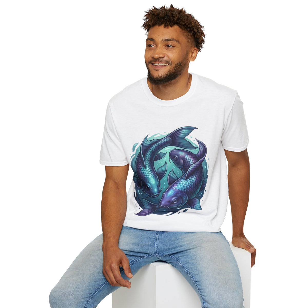 Pisces Zodiac Koi Fish Tee — Yin Yang Aquatic Graphic T-Shirt