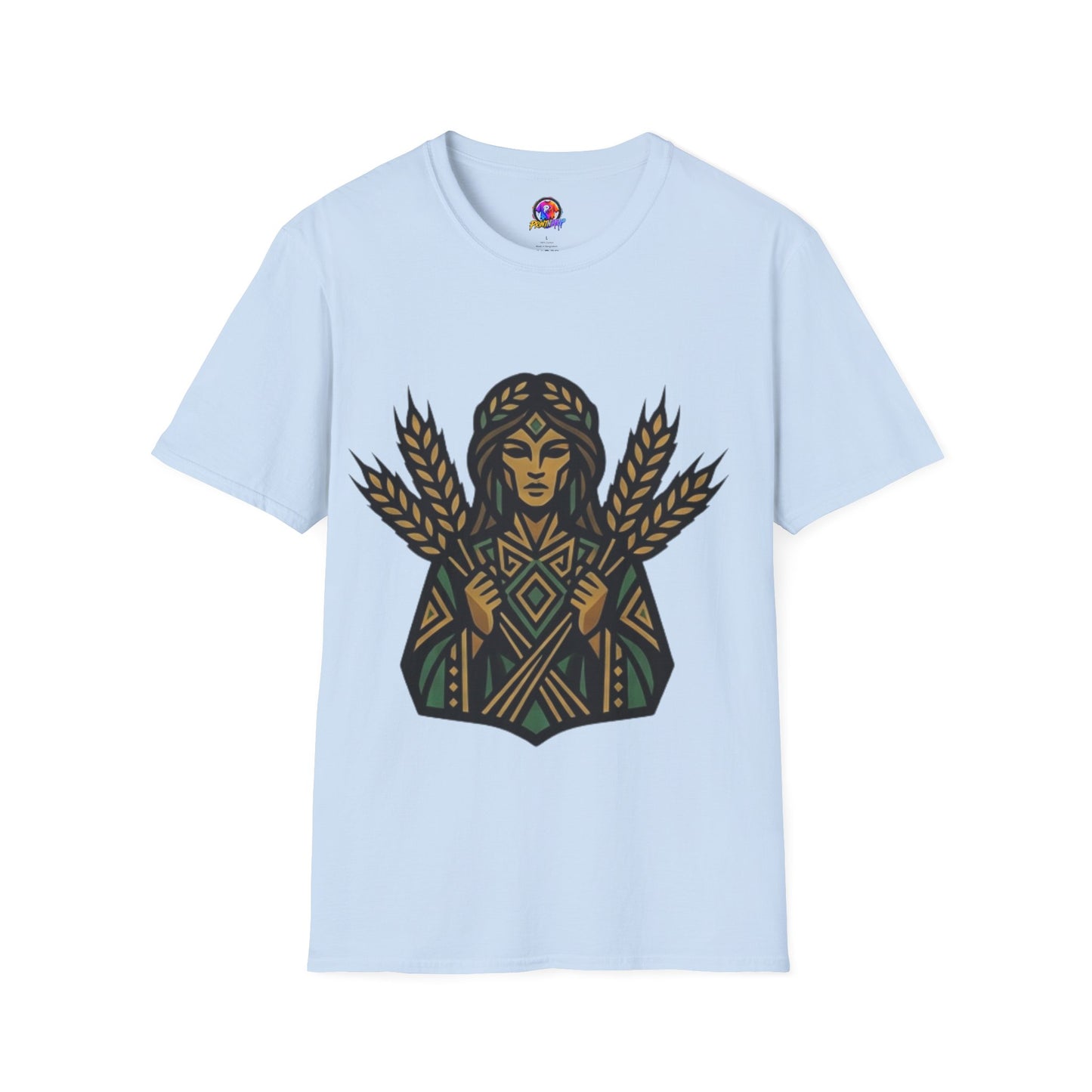 Harvest Goddess T-Shirt — Wheat Spirit Floral Pagan Shirt