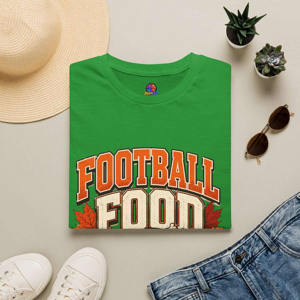 Thanksgiving T-Shirt Football Food Family T-Shirt — Thanksgiving Tailgate Tee for Fans