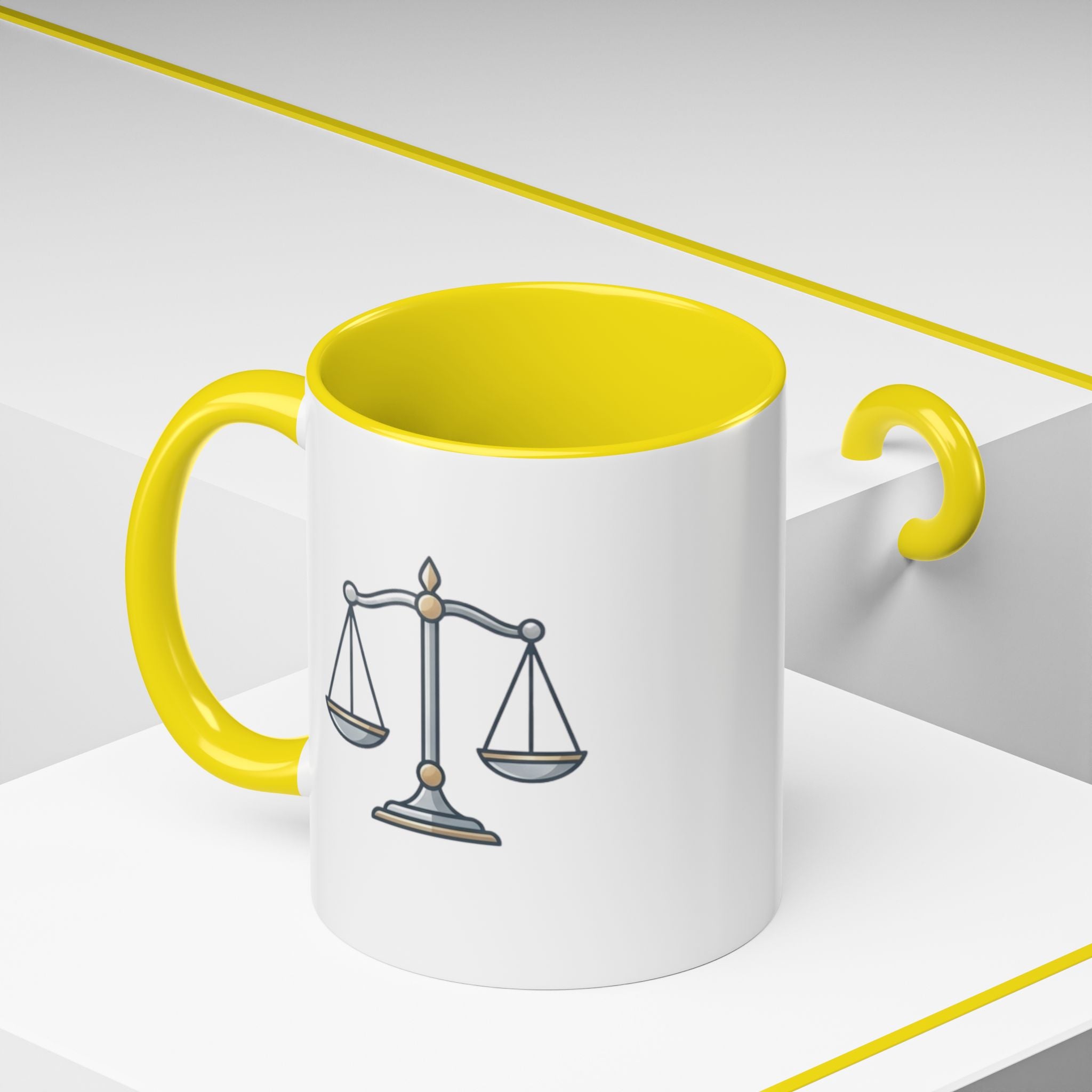 Libra Scales Accent Coffee Mug — Zodiac Libra Horoscope Gift