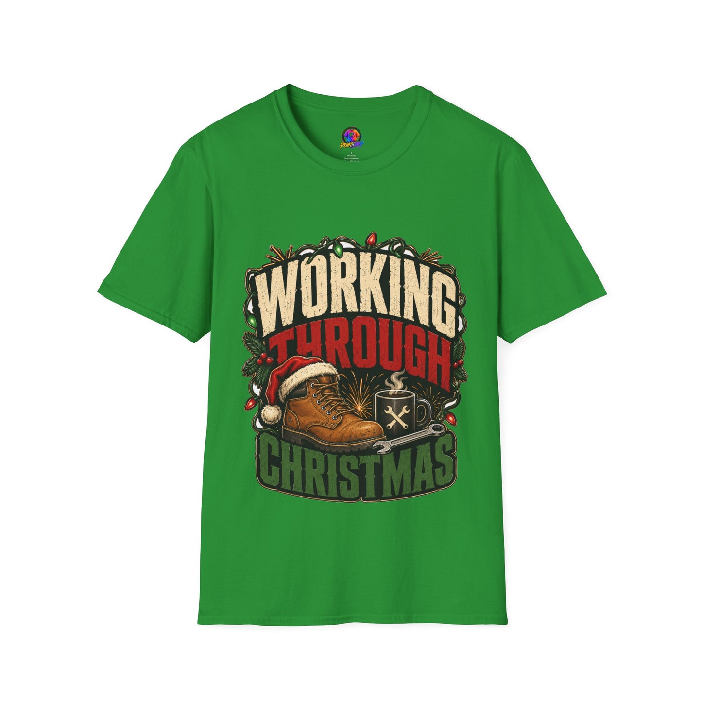 Working Through Christmas T-Shirt — Funny Holiday Nurse/Worker Gift