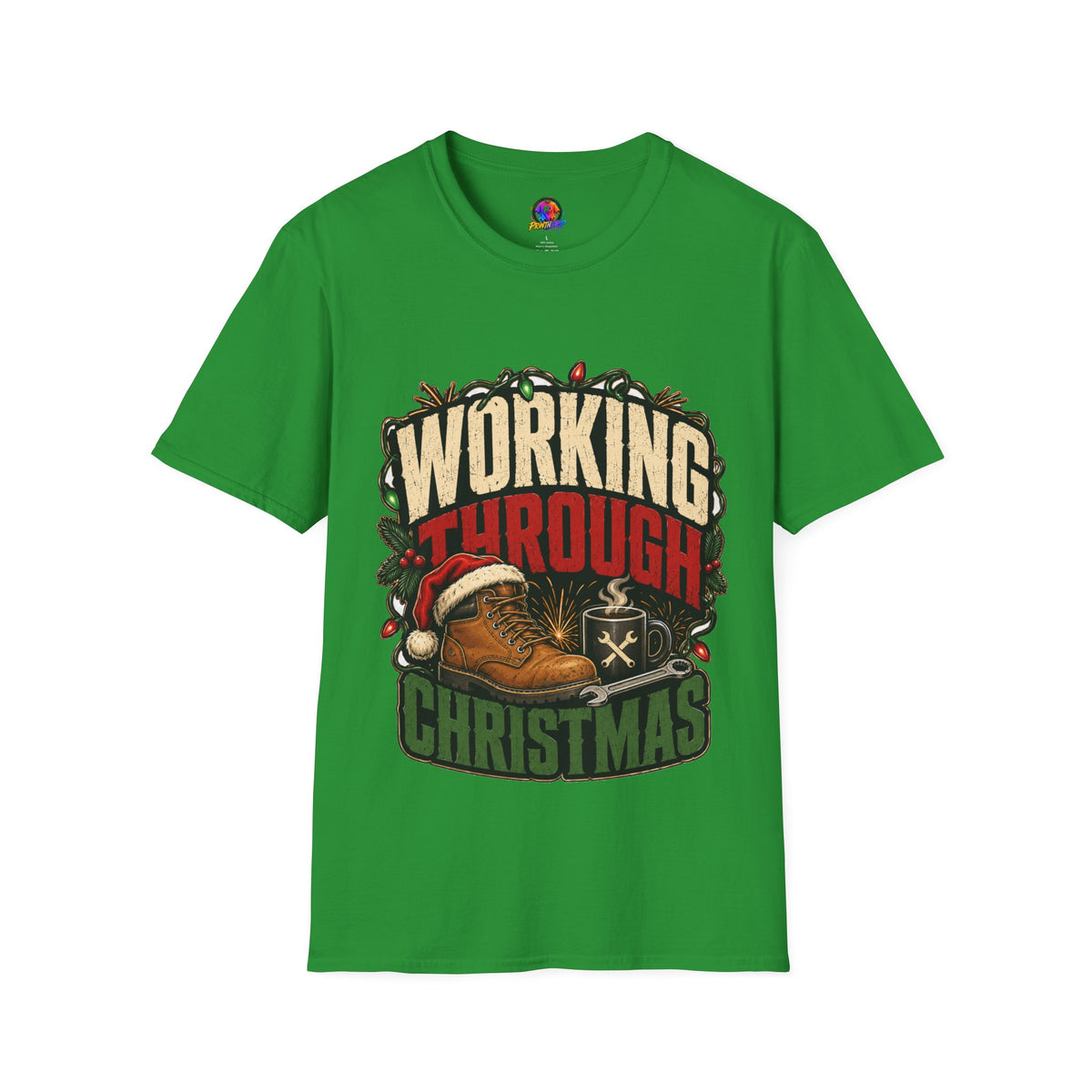 Working Through Christmas T-Shirt — Funny Holiday Nurse/Worker Gift