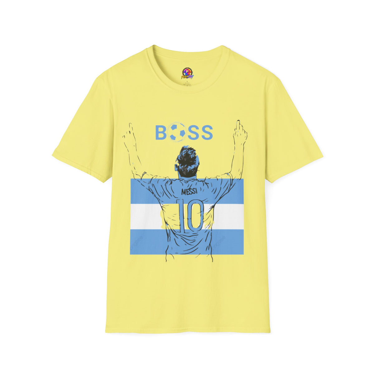 Soccer Boss T‑Shirt — 'BOSS' Striped Football Player Graphic Tee