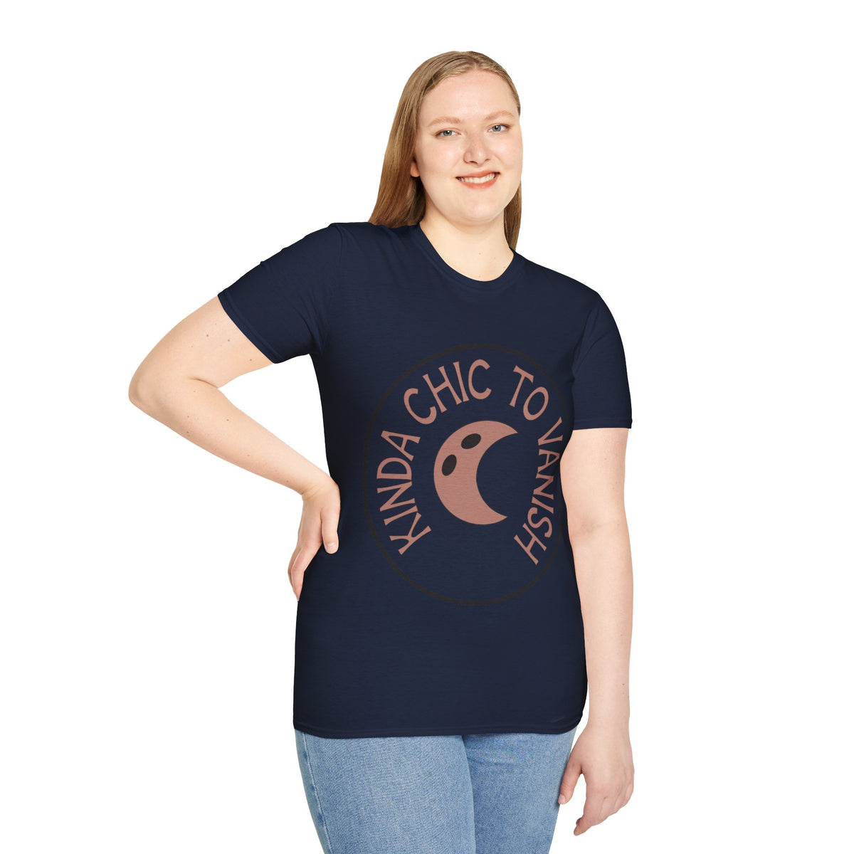 T-Shirt — "Kinda Chic to Vanish" Crescent Moon Graphic Tee - Trending Now - August 2026