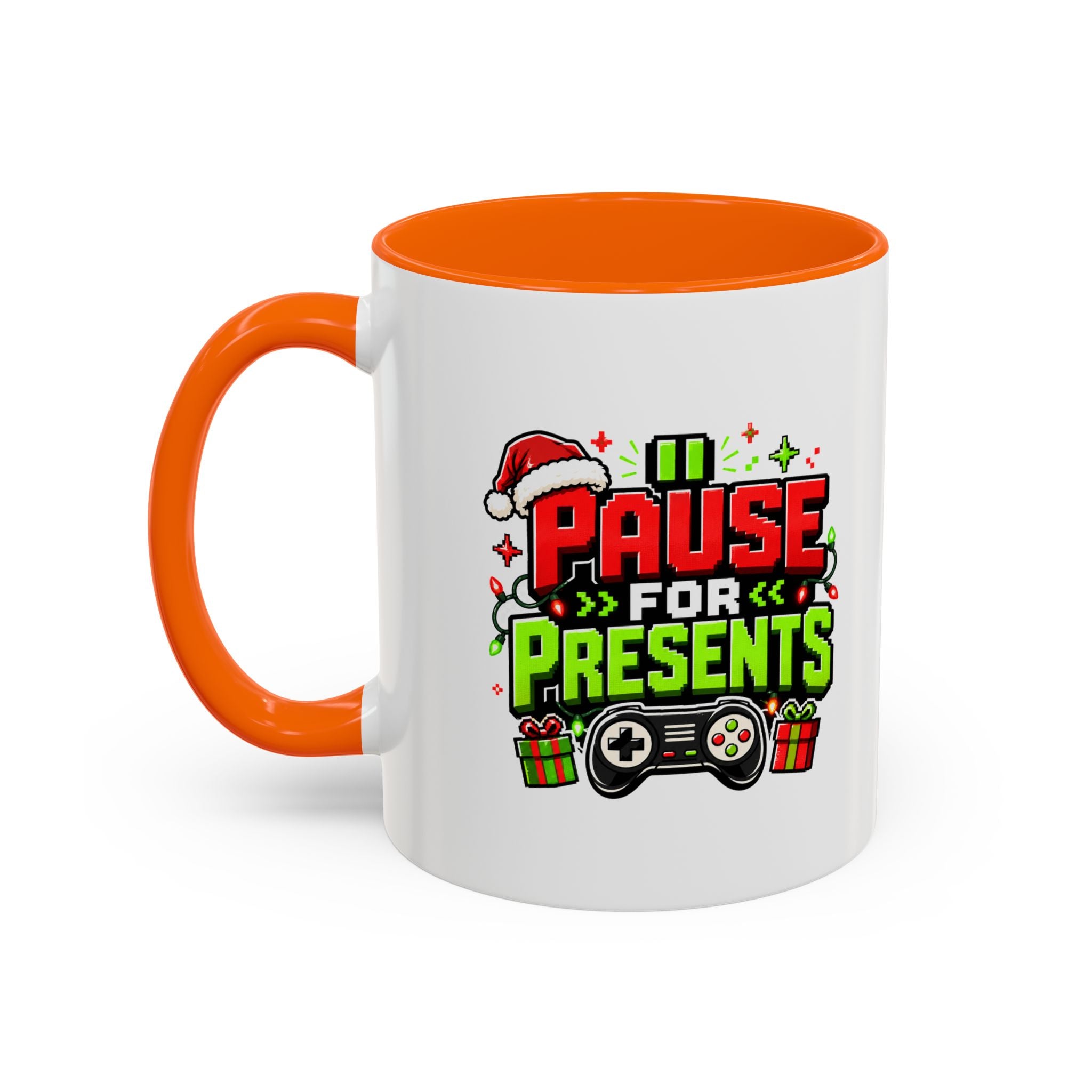 Modern Day Christmas Pause for Presents Christmas Gamer Coffee Mug