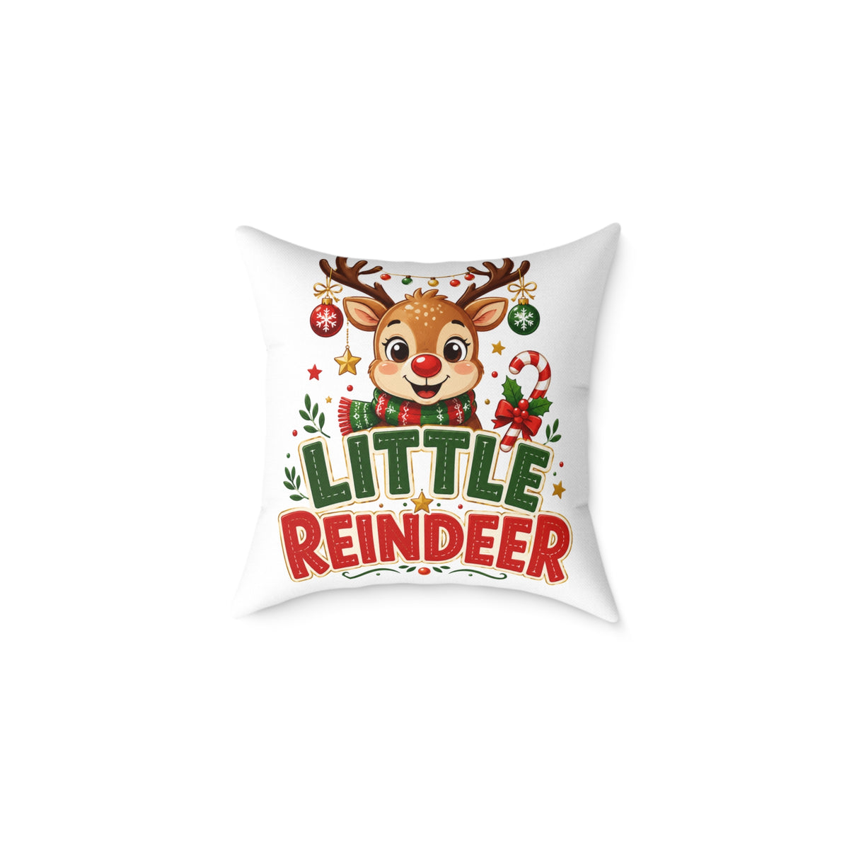 Little Reindeer Christmas Throw Pillow - Cute Kids Holiday Decor