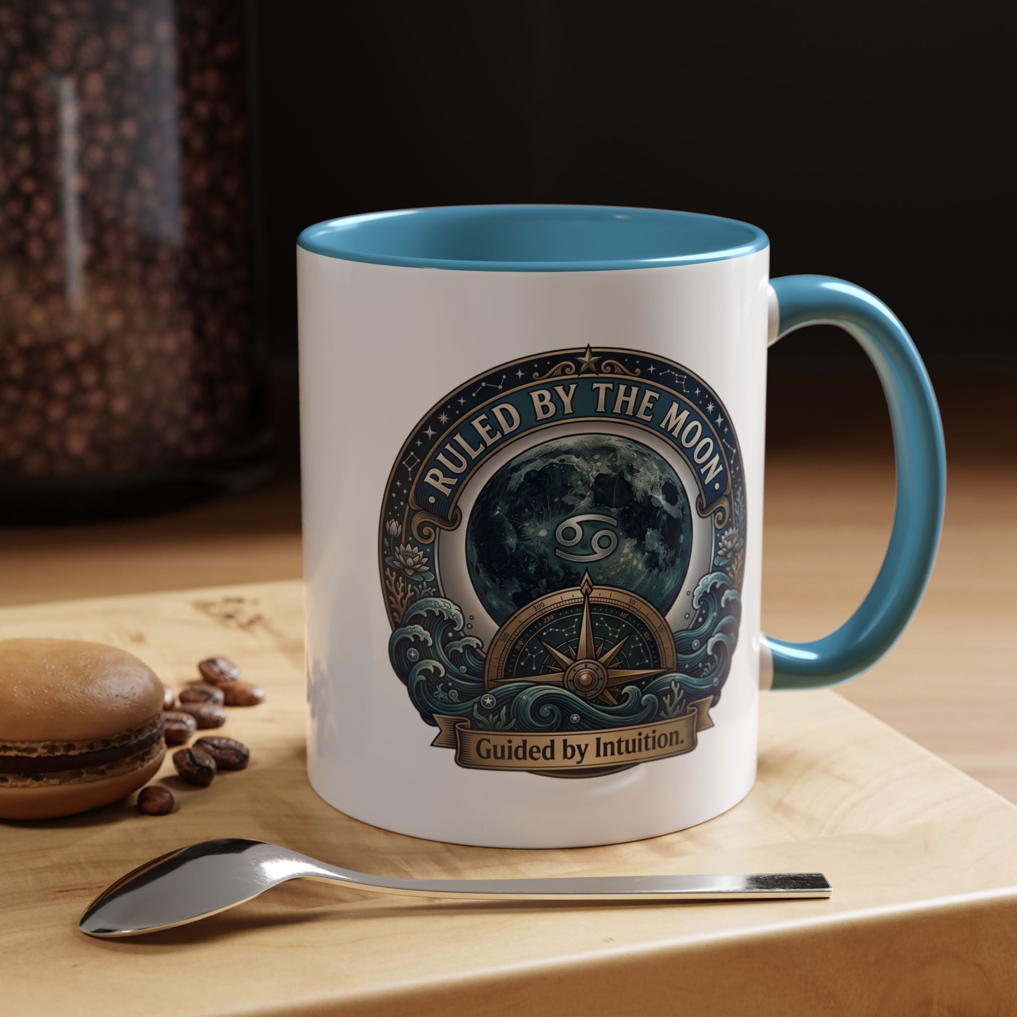 Ruled by the Moon Accent Coffee Mug — Zodiac Cancer Astrology 11/15oz