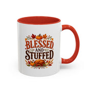 Thanksgiving Mug Blessed and Stuffed Coffee Mug — Thanksgiving Fall Ceramic Accent Mug