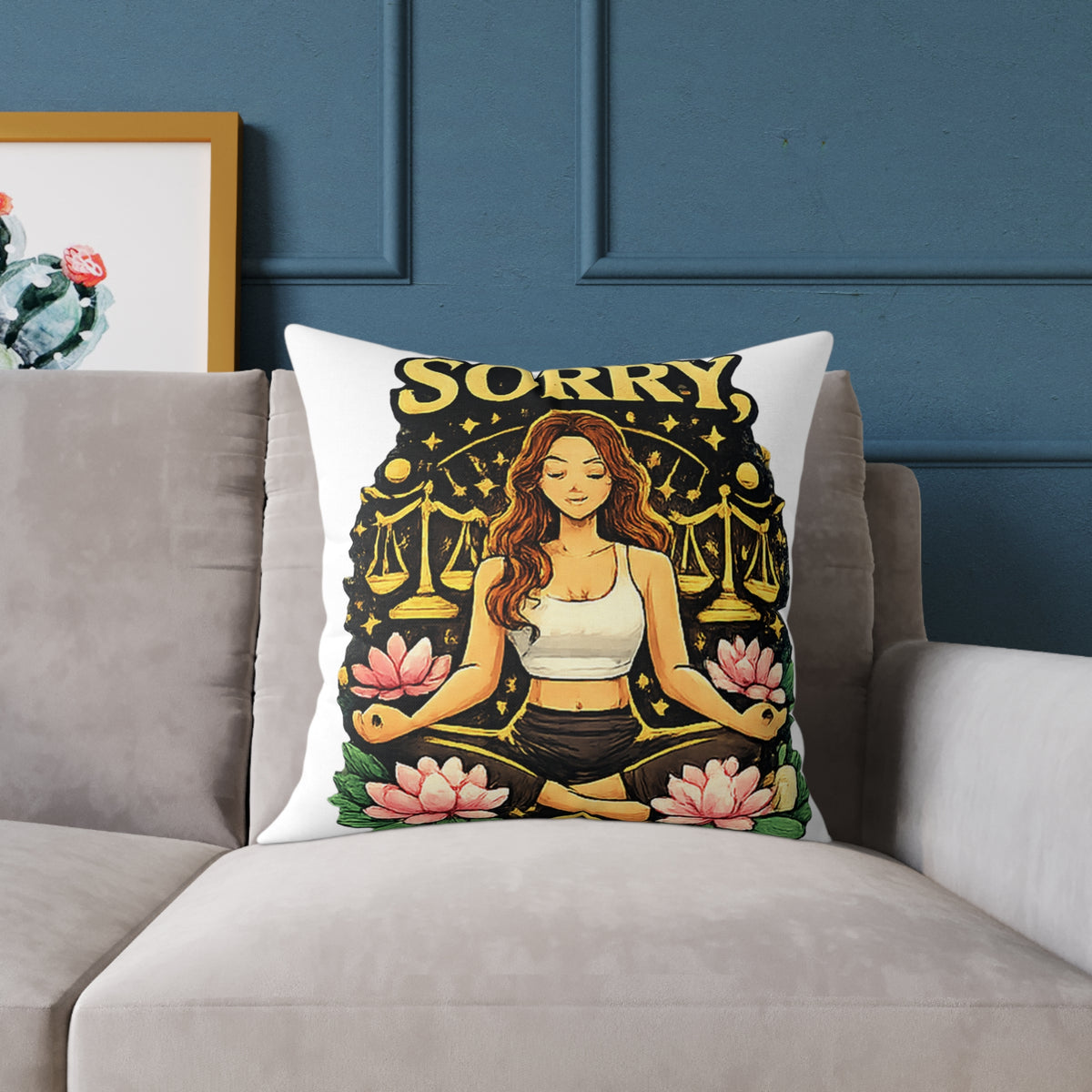 Libra Zodiac Libra Sorry Square Poly Canvas Pillow