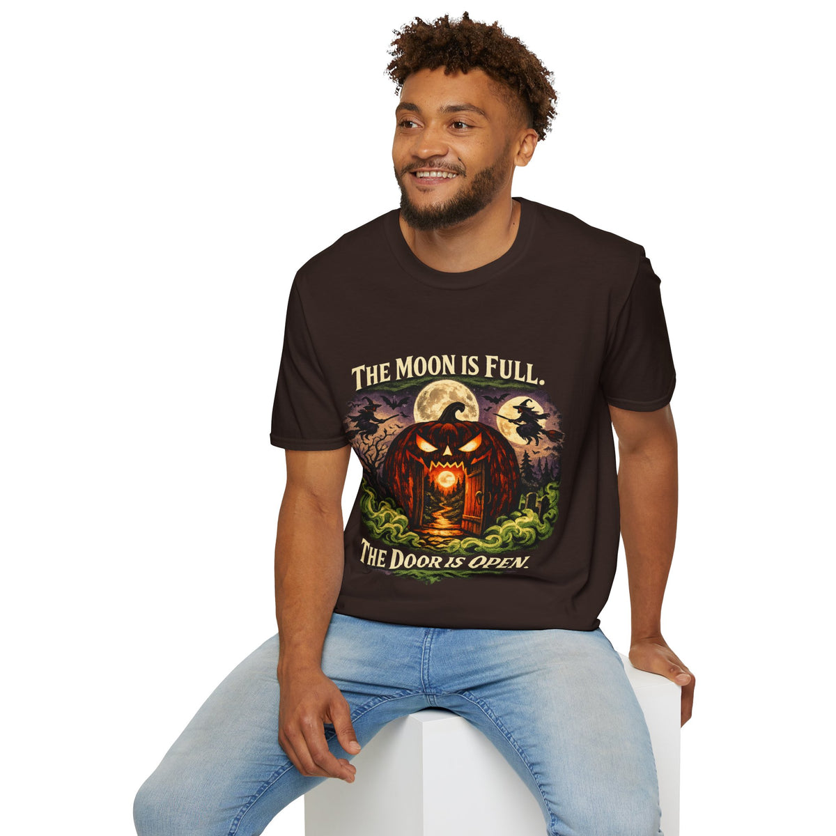 Halloween The Moon Is Full Unisex Softstyle T-Shirt