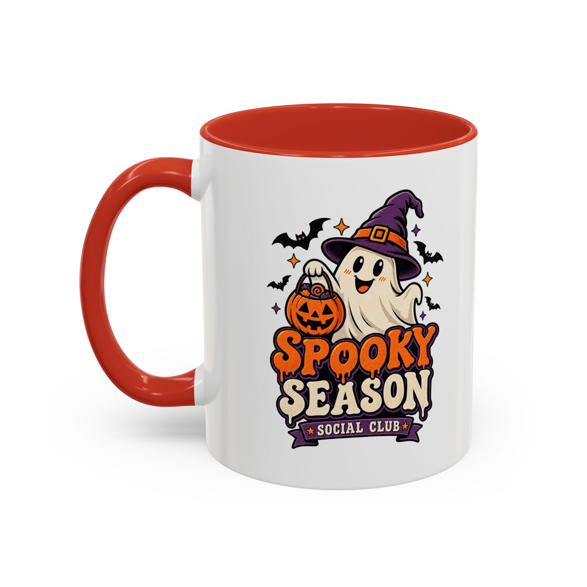 Spooky Season Coffee Mug — Cute Ghost Halloween Accent Mug (11/15oz)
