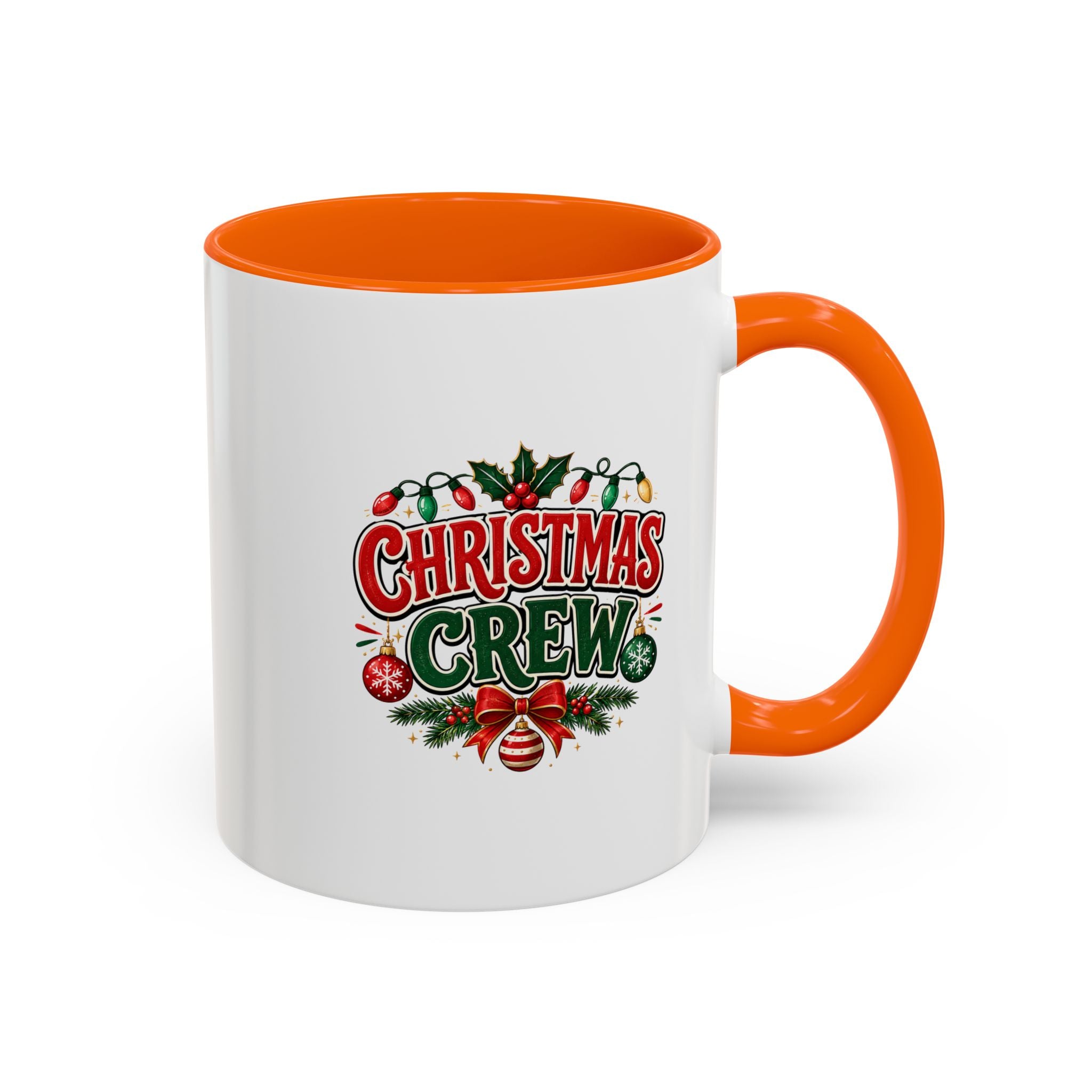 Christmas Crew Accent Coffee Mug - Festive Holiday Tea & Coffee Cup