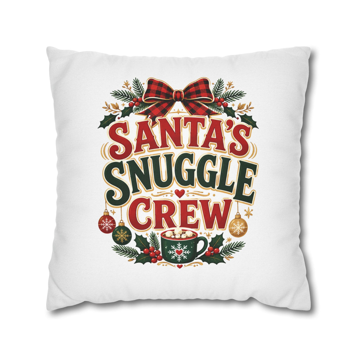 Christmas Santa’s Snuggle Crew Throw Pillow Pillowcase