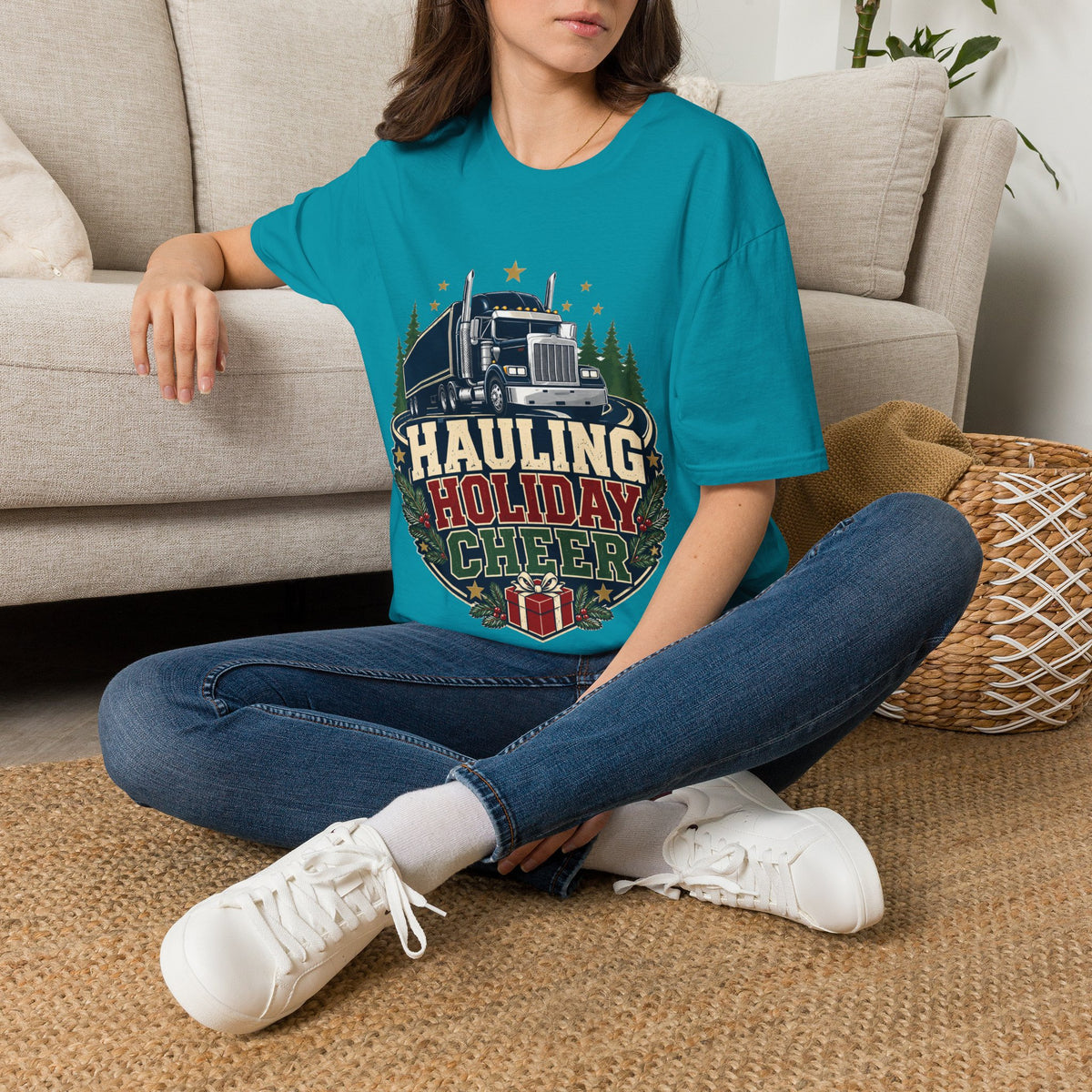 Christmas Truck T‑Shirt — "Hauling Holiday Cheer" Festive Trucker Tee
