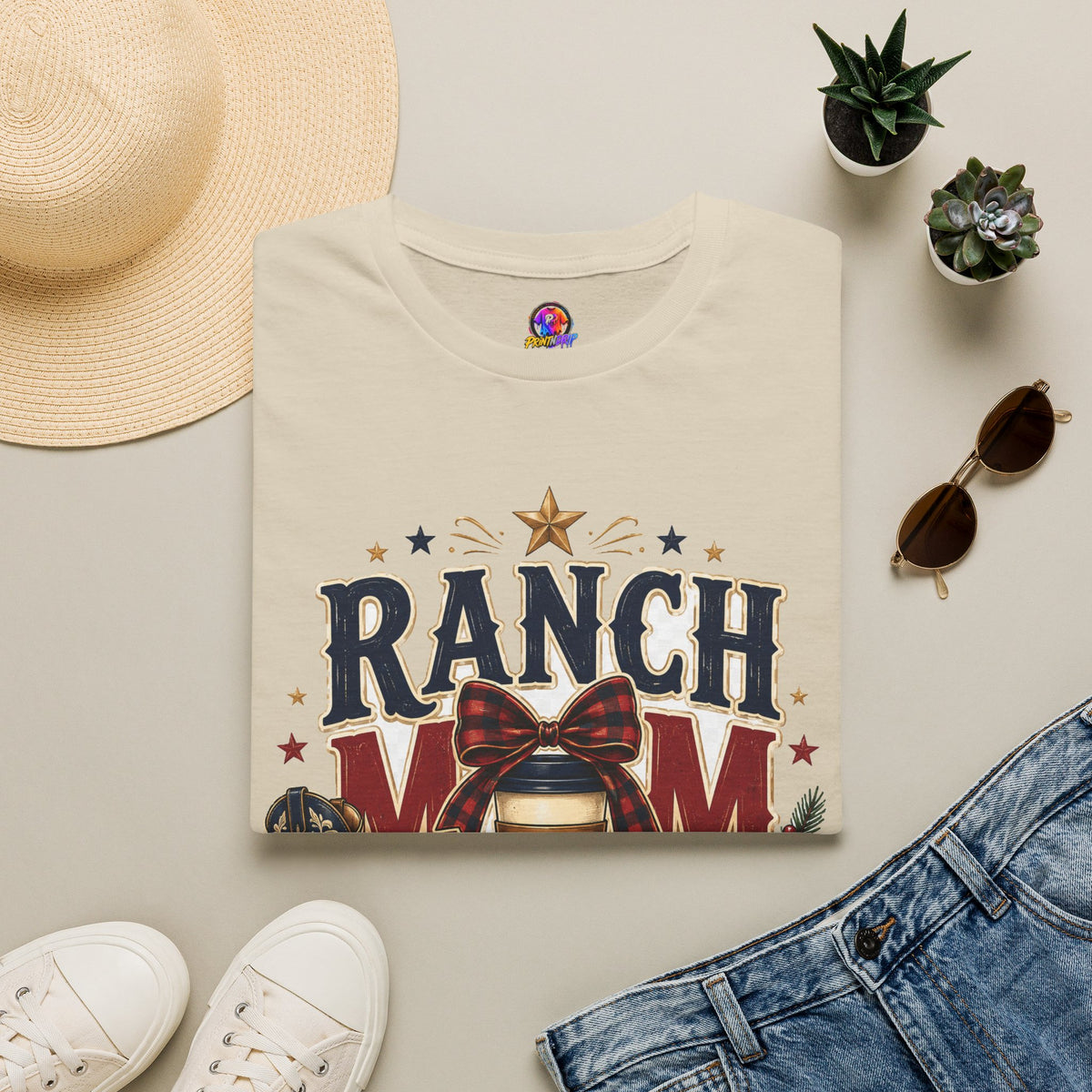 Ranch Mom Holiday Hustle T-Shirt — Festive Western Mom Tee