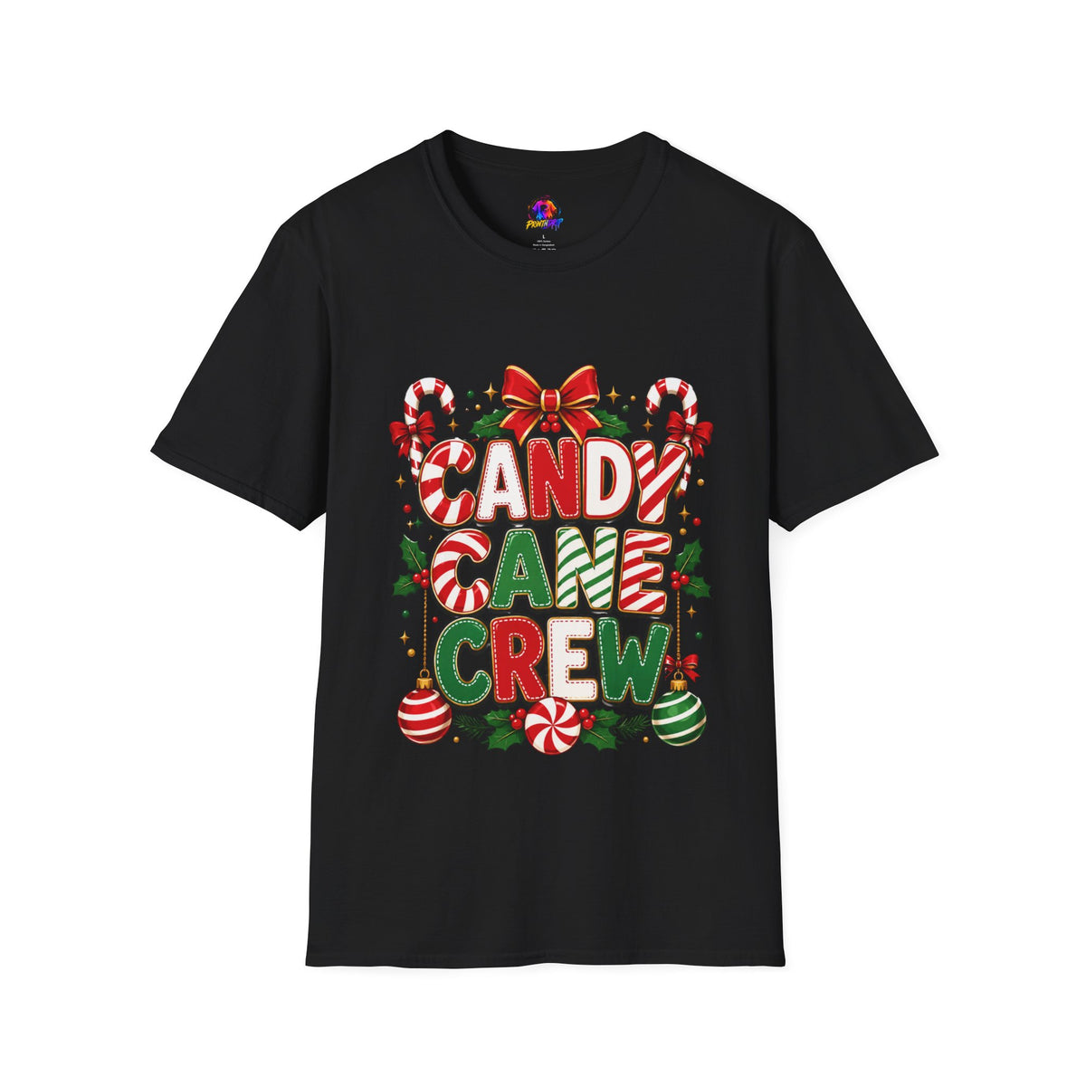 Candy Cane Crew T-Shirt — Festive Christmas Holiday Tee