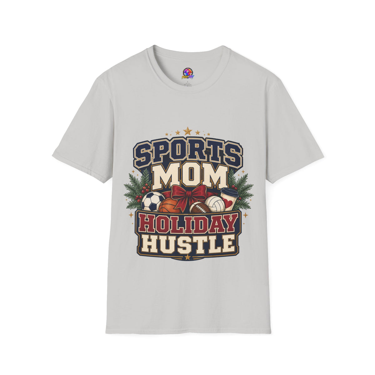 Sports Mom T‑Shirt — "Holiday Hustle" Athletic Mom Tee