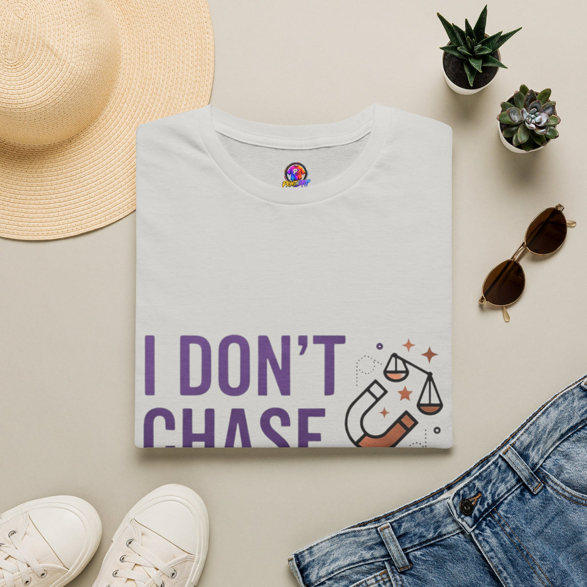 Libra Energy T-Shirt – "I Don't Chase. I Attract." Astrology Tee