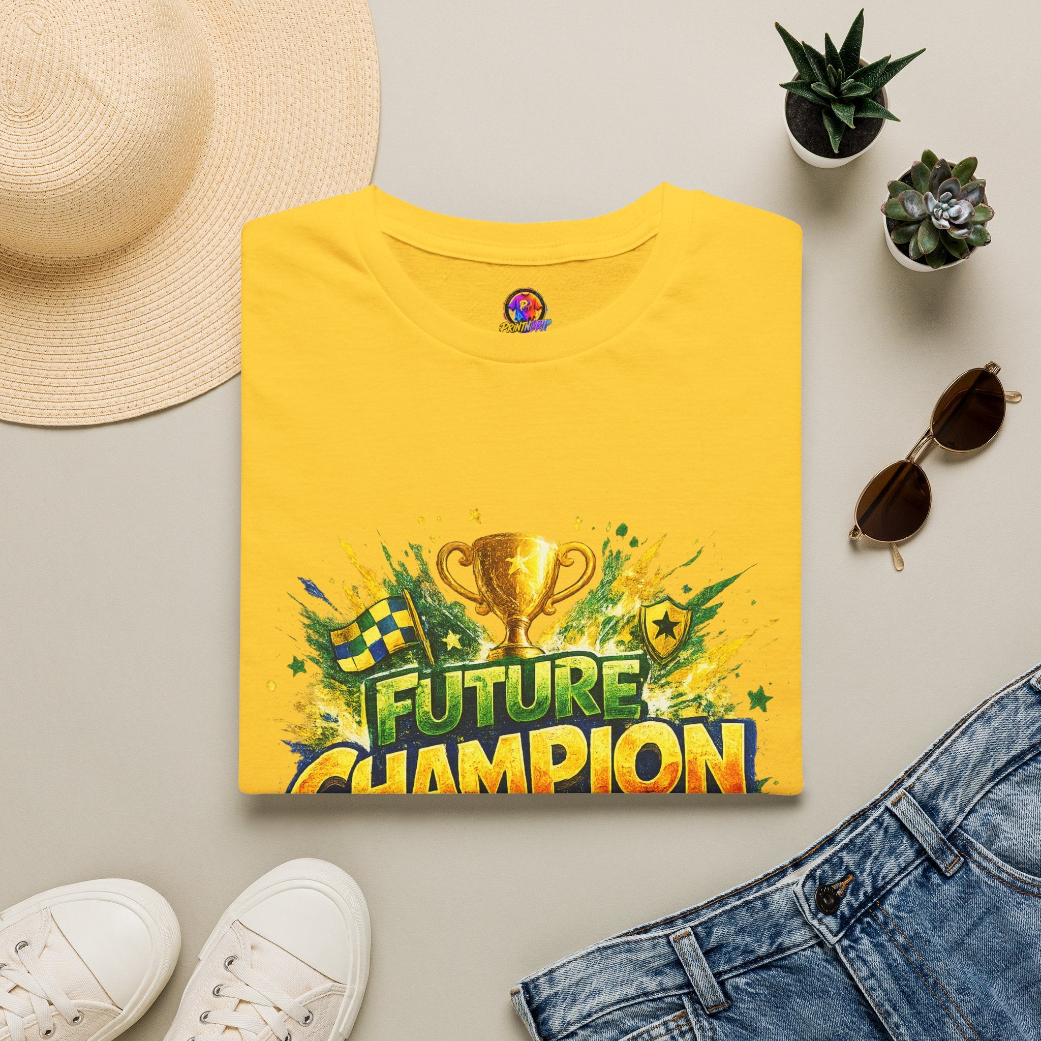 Kids Future Champion Soccer T-Shirt — Kids’ Sports Trophy Graphic Tee
