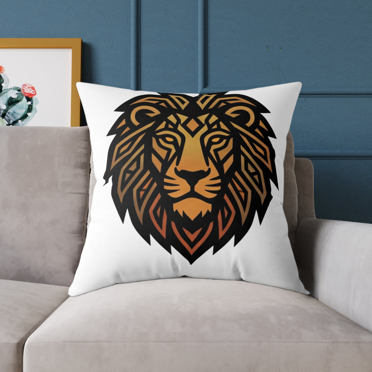 Leo Zodiac Lion Square Poly Canvas Pillow