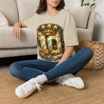 Argentina, MESSI #10 T-Shirt — Gold Crown '10' Victory Graphic Tee
