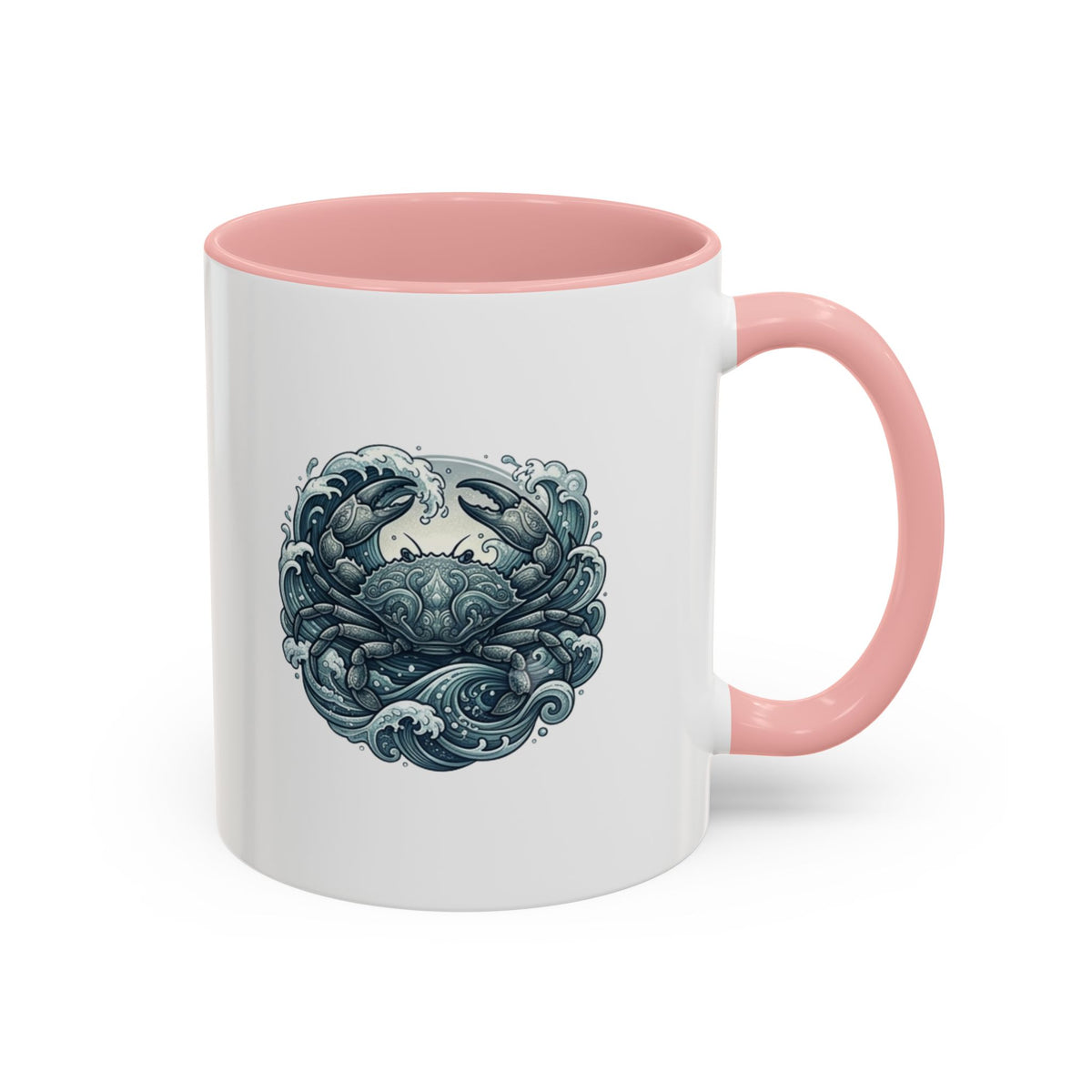Cancer Zodiac Crab Ocean Crest Accent Coffee Mug