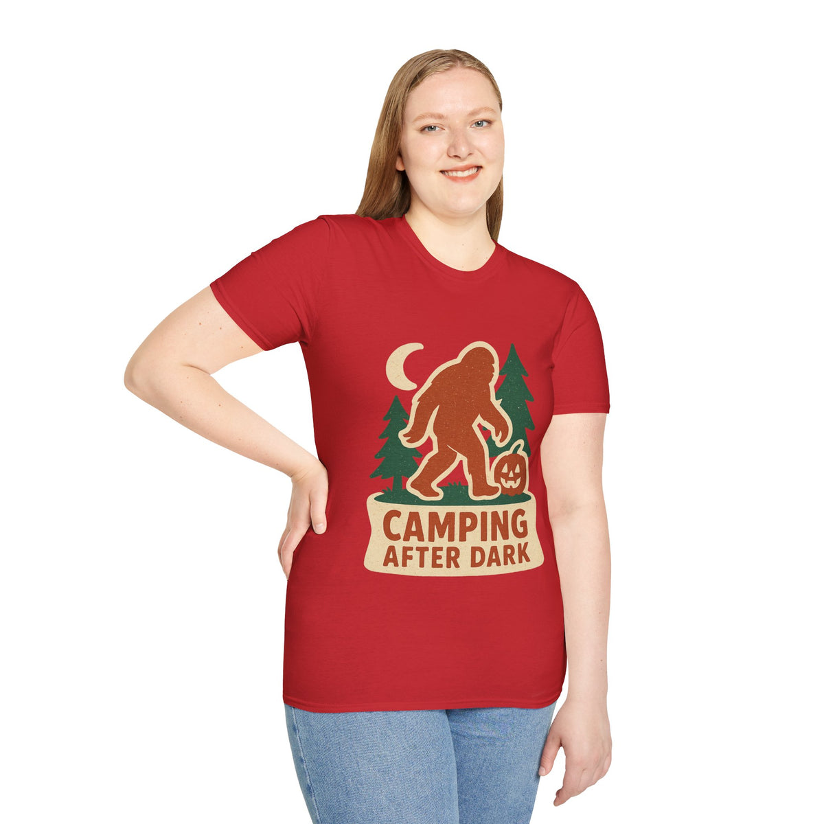 Camping After Dark T‑Shirt — Retro Bigfoot Camp Graphic Tee - Trending Now - August 2026