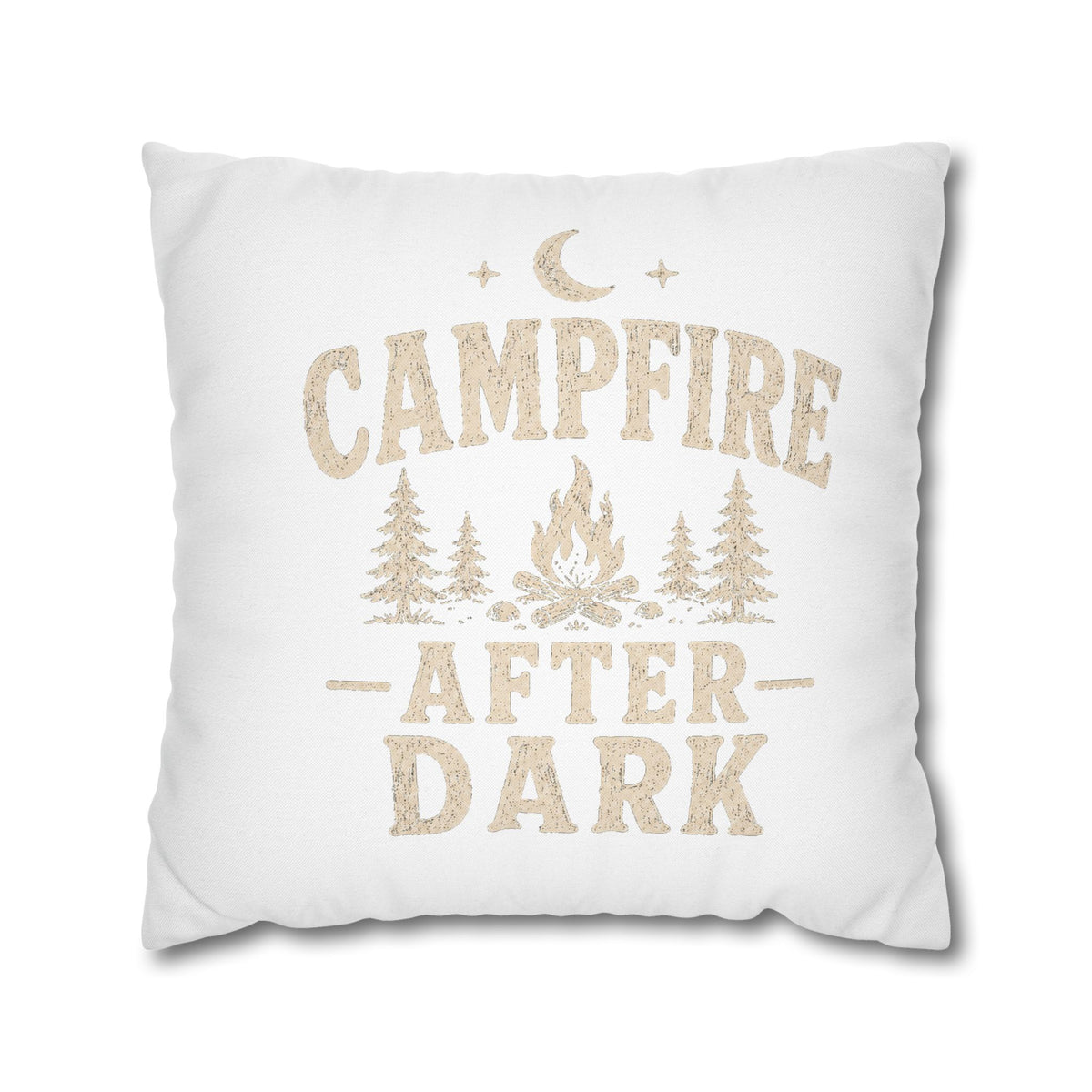 Campfire After Dark Decorative Pillowcase  Milo Bailey Dog Dad Mom— Rustic Camping Throw Pillow Cover