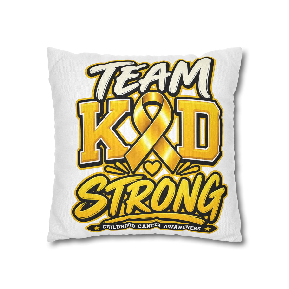 Team KID Strong Childhood Cancer Awareness Square Pillowcase