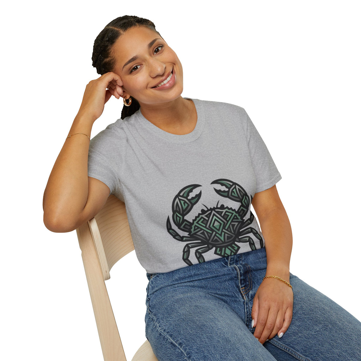 Cancer Zodiac Crab Tribal Graphic T-Shirt — Nautical Beachy Zodiac Style