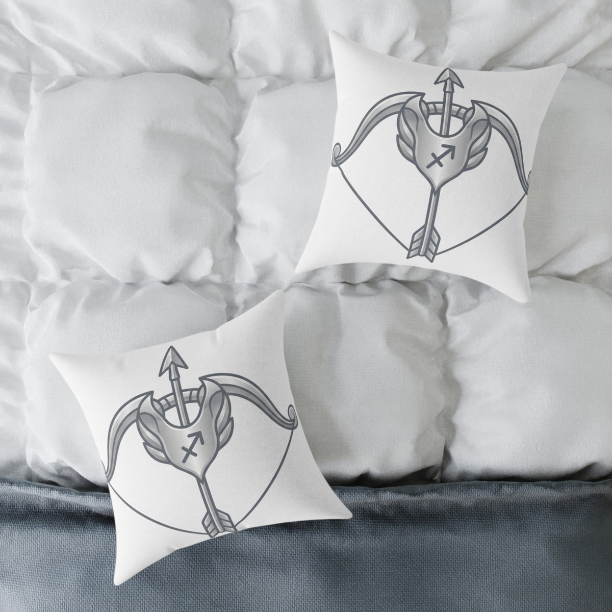 Sagittarius Zodiac Arrow Astrological Square Poly Canvas Pillow