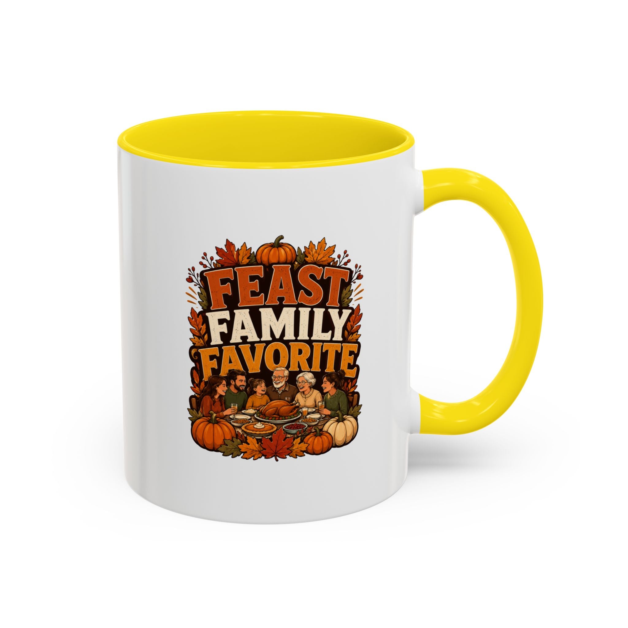 Thanksgiving Mug Feast Family Favorite Coffee Mug — Thanksgiving Pumpkin Autumn Design