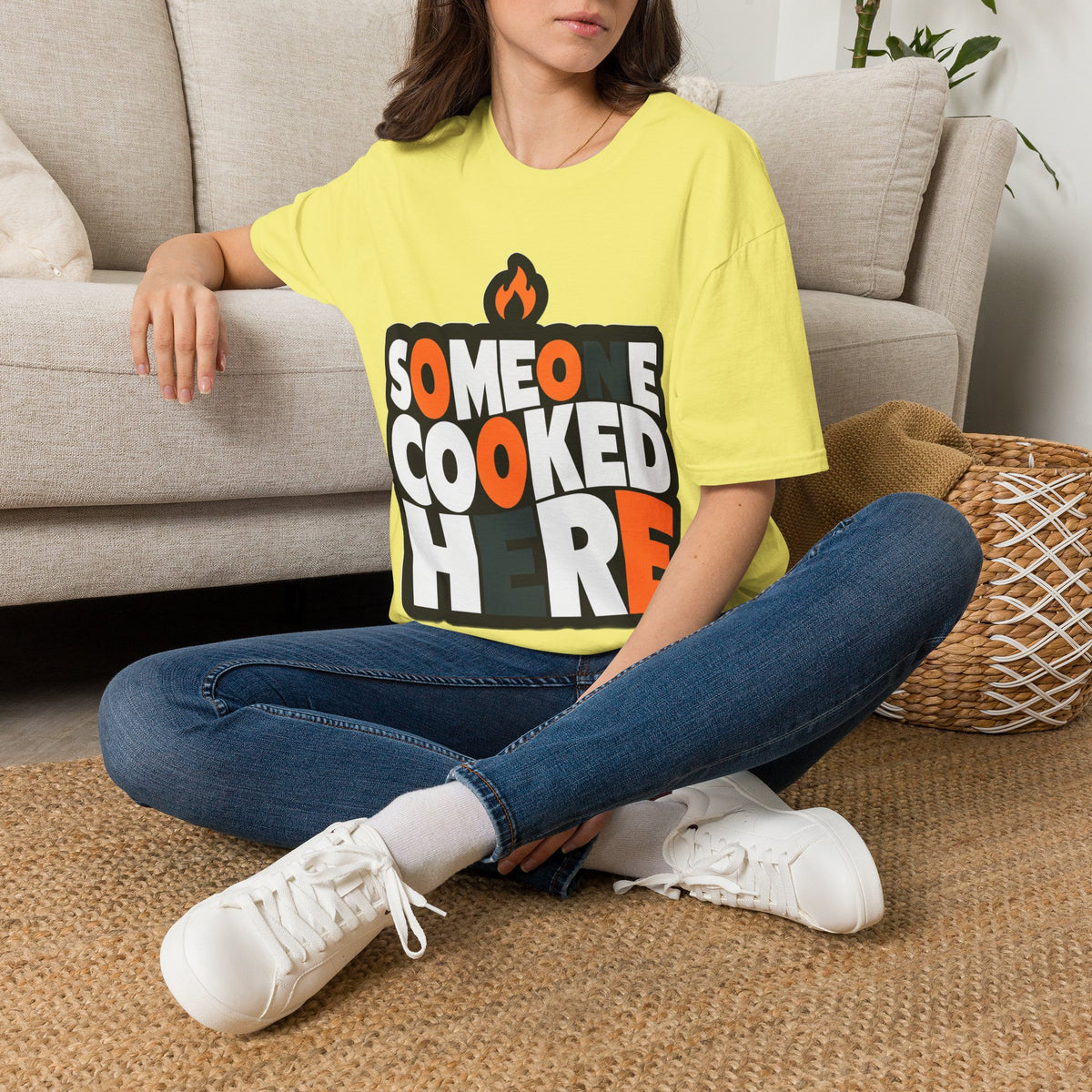 T-Shirt — "Someone Cooked Here" Funny Cooking Graphic Tee - Trending Now - August 2026