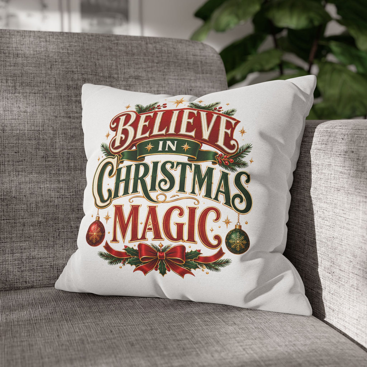 Christmas Pillowcase Believe in Christmas Magic Pillow