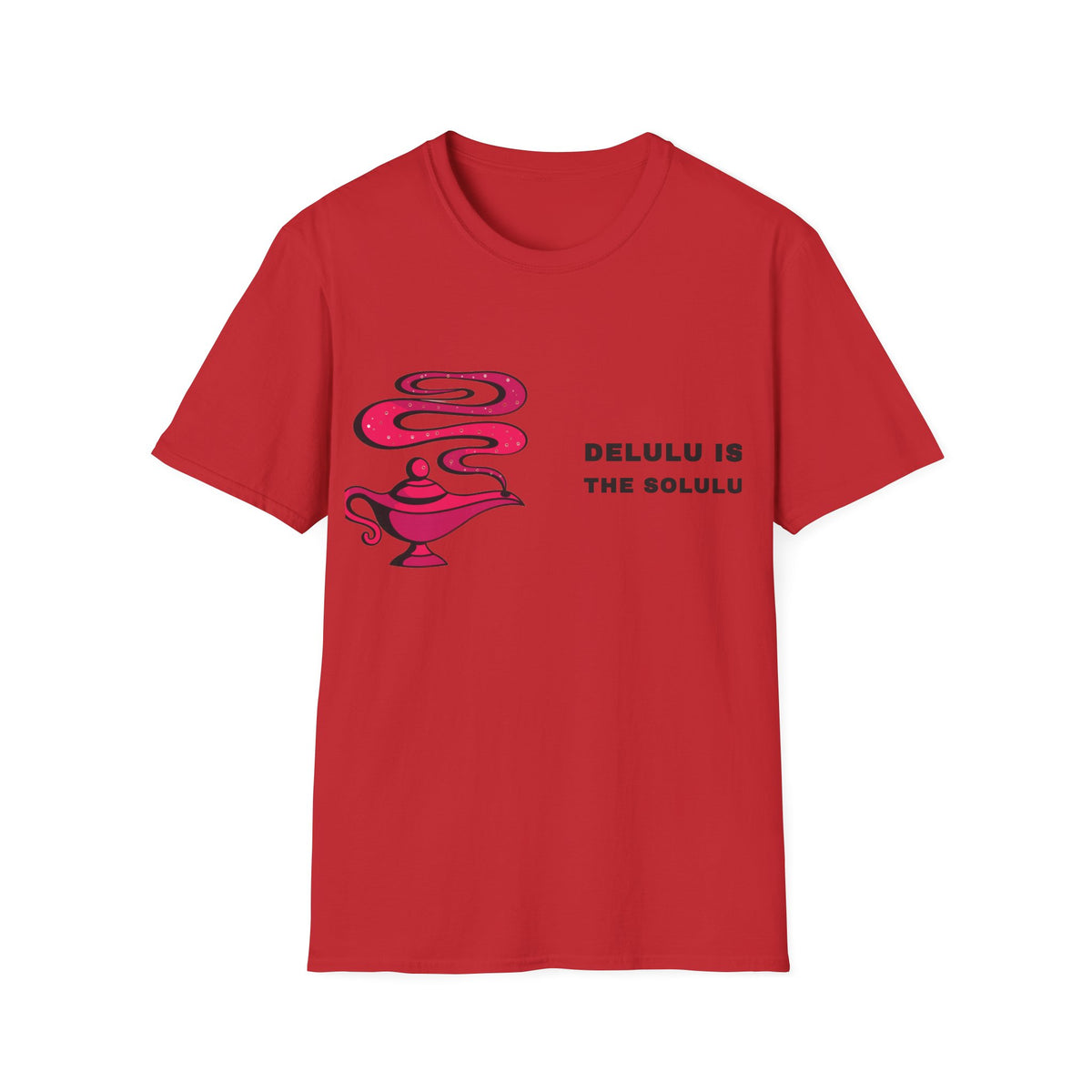 Genie Lamp Graphic T-Shirt — 'Delulu' Vaporwave Snake Design - Trending Now - September 2026