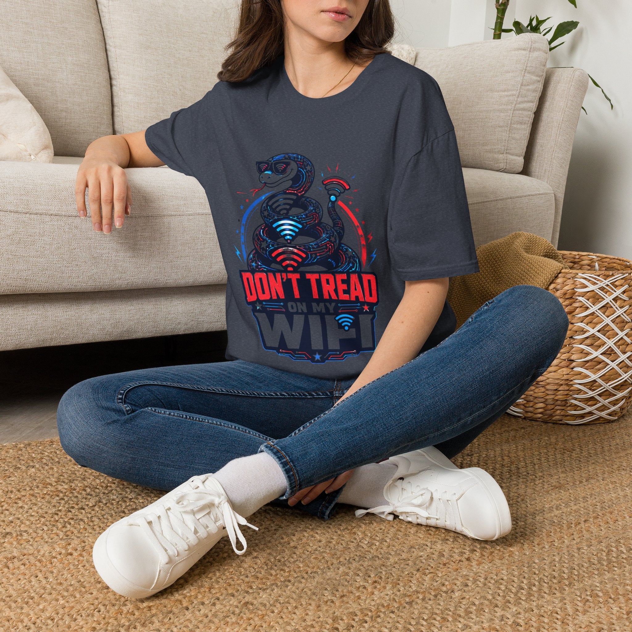Don’t Tread on My WiFi T-Shirt — Patriotic Gadsden Snake WiFi Tee