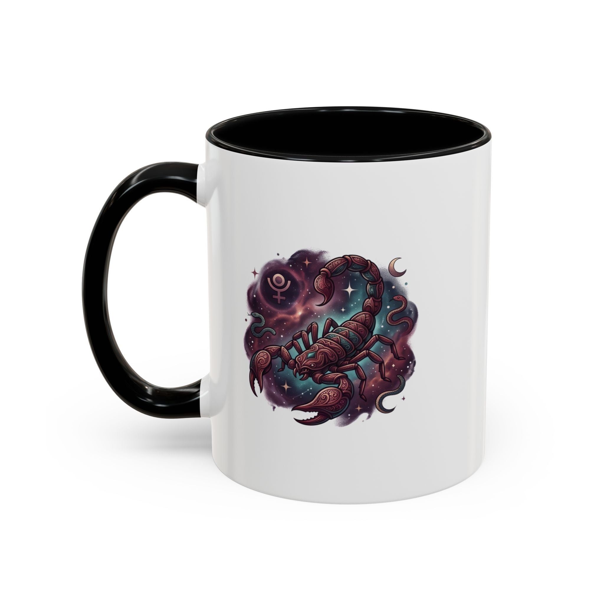 Scorpio Zodiac Accent Coffee Mug — Celestial Scorpion Astrology Design