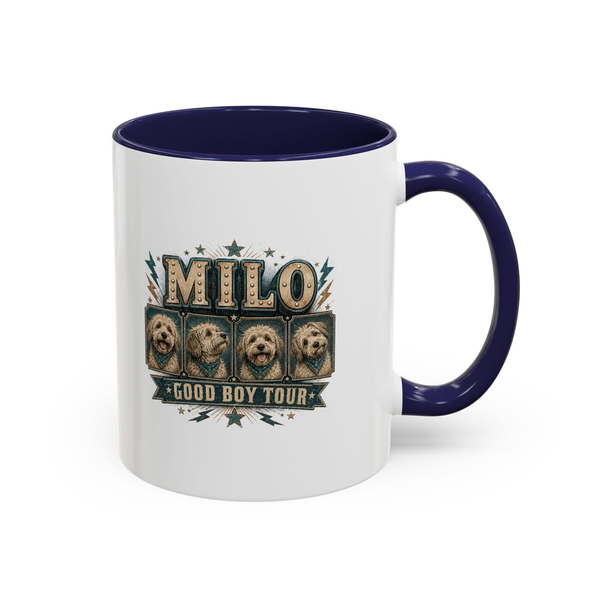 Milo Bailey Dog Dad Mom Milo 'Good Boy Tour' Accent Coffee Mug — Personalized Dog Lover Gift