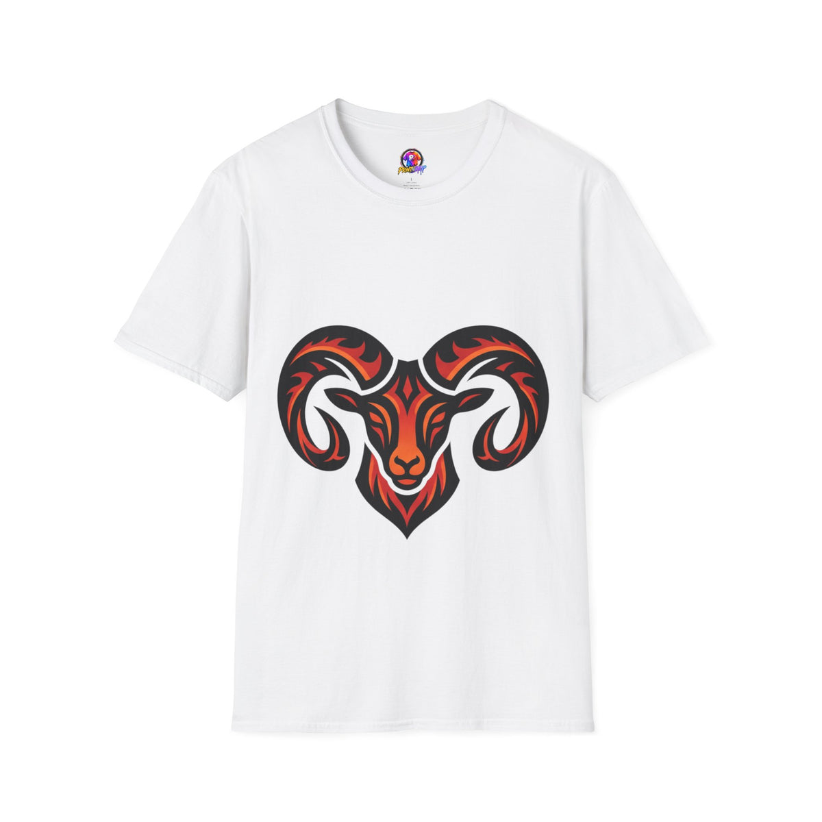 Aries Zodiac Ram Head Graphic T-Shirt — Tribal Flame Aries Design