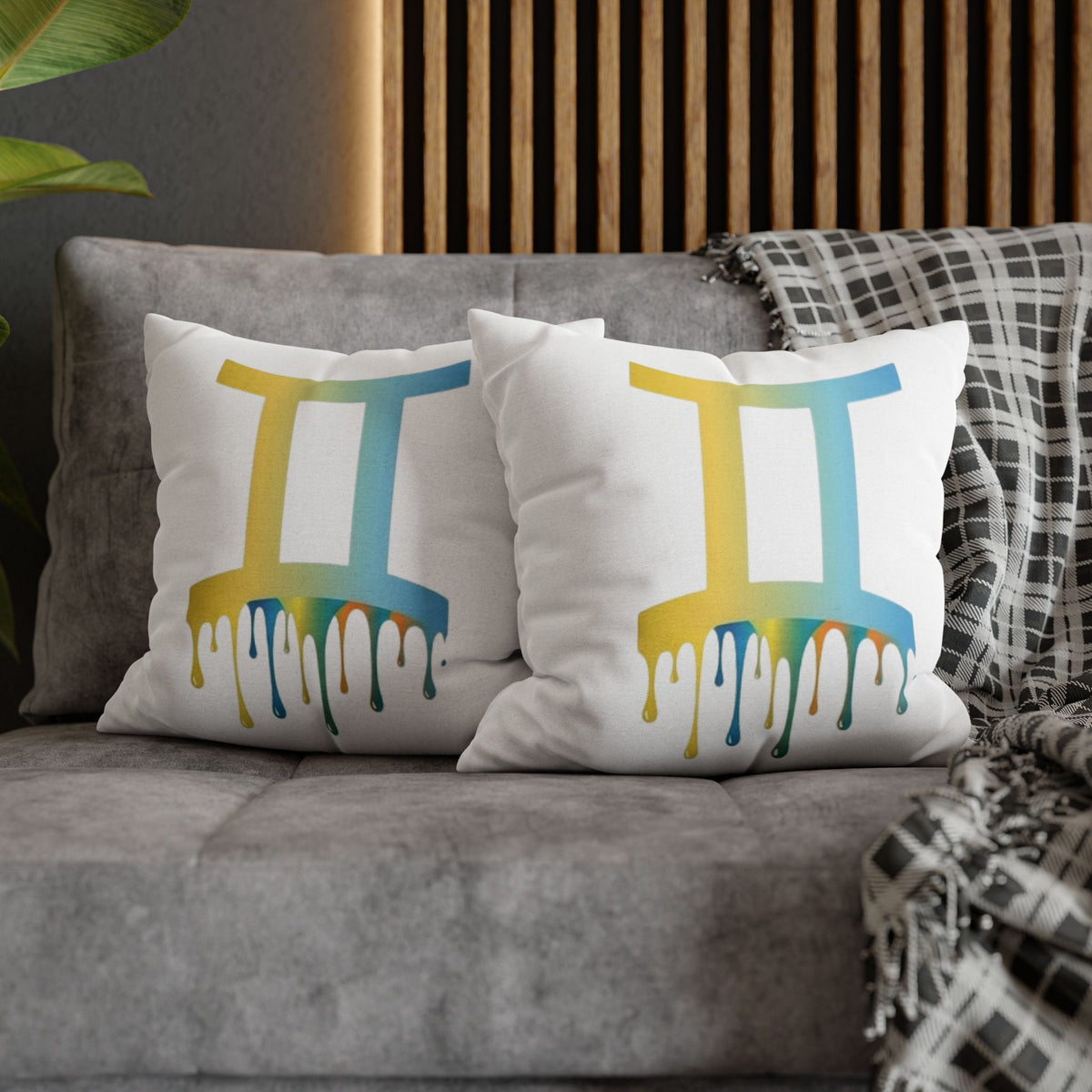 Gemini Drip Zodiac Pillow pillowcase Spun Square Pillowcase