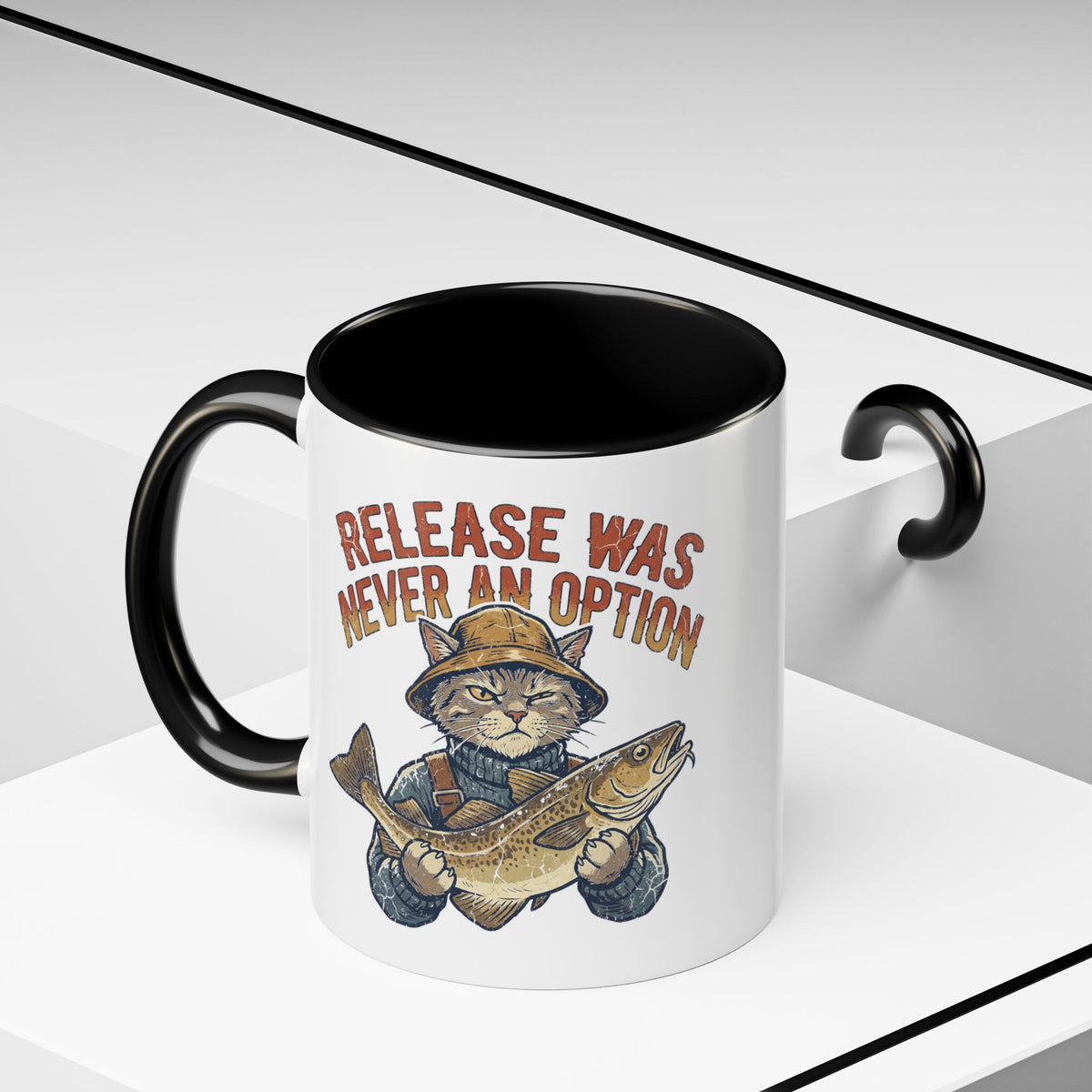 "Release Was Never An Option" Funny And Witty Accent Coffee Mug (11, 15oz)