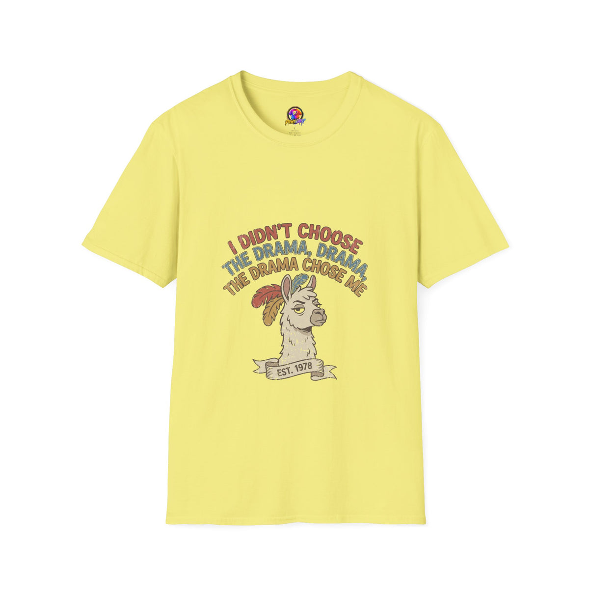 Funny And Witty Llama Drama Graphic T-Shirt — "I Didn’t Choose the Drama" Retro Design