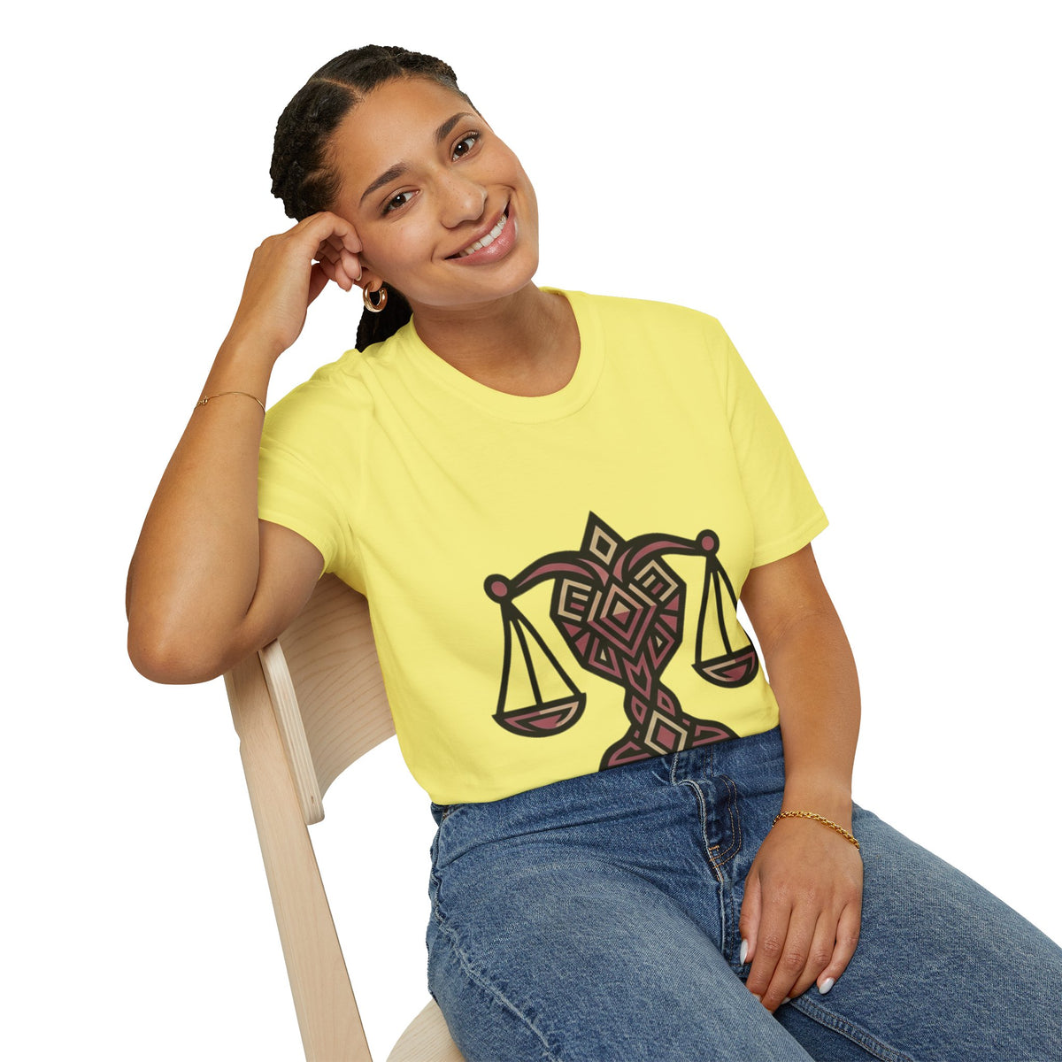 Libra Scales T-Shirt — Geometric Zodiac Libra Tee