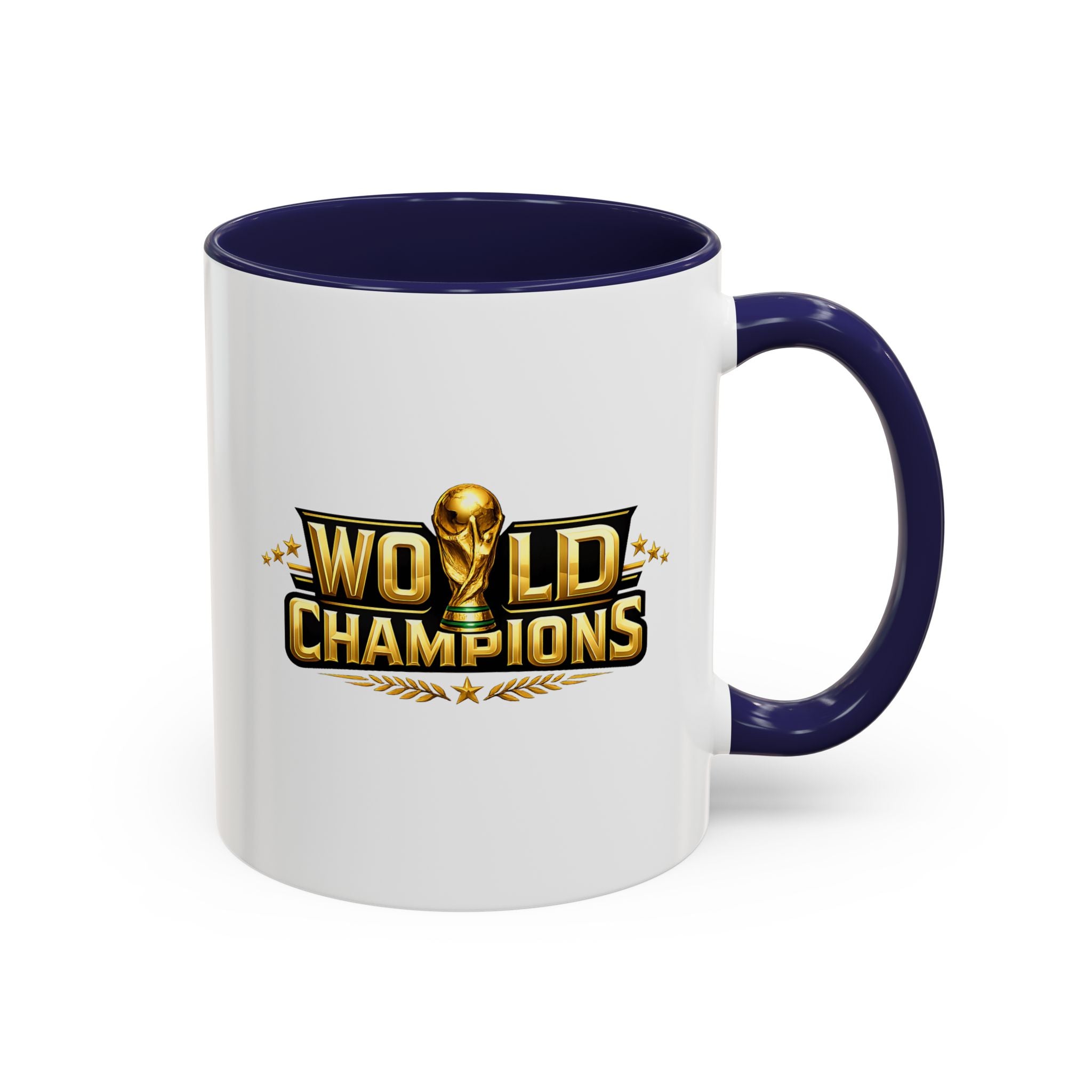 World Champions Accent Coffee Mug – Gold Trophy Sports Fan
