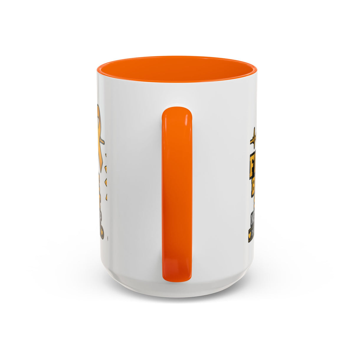 Childhood Cancer Awareness Accent Coffee Mug — "Fight Believe Support" 11/15oz