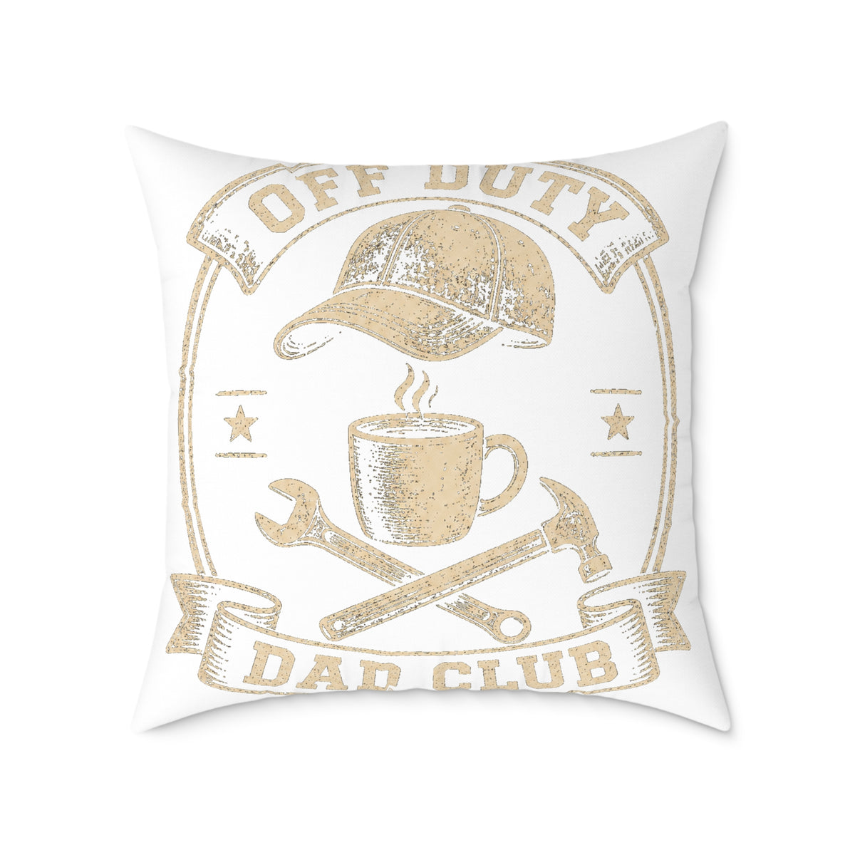 Dad Club Pillow – "Off Duty" Coffee & Tools Square Throw Pillow  Milo Bailey Dog Dad Mom
